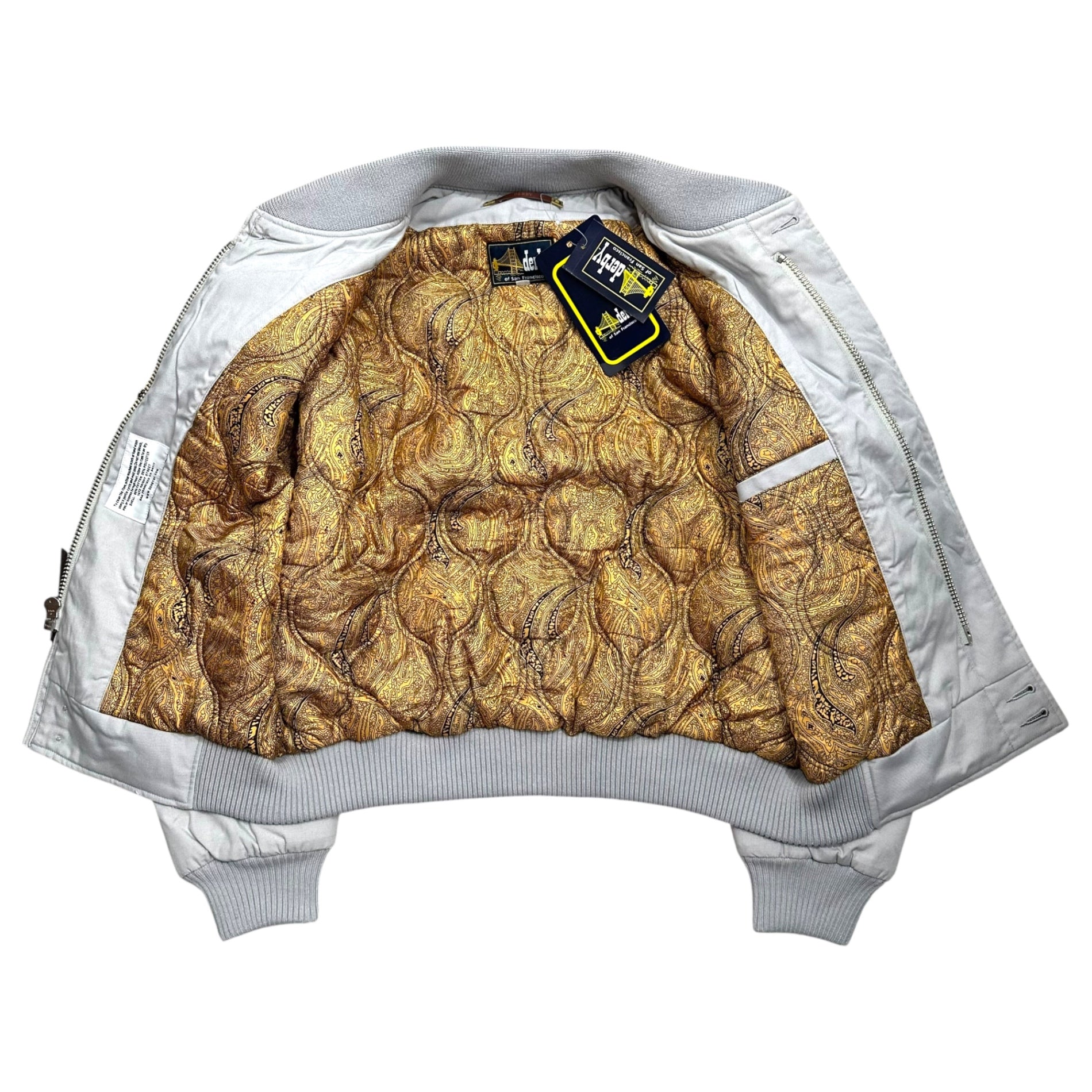 Derby Of San Francisco(ダービーオブサンフランシスコ) Derby jacket ダービー ジャケット STYLE 300 S ライトグレー ペイズリー ブルゾン 中綿