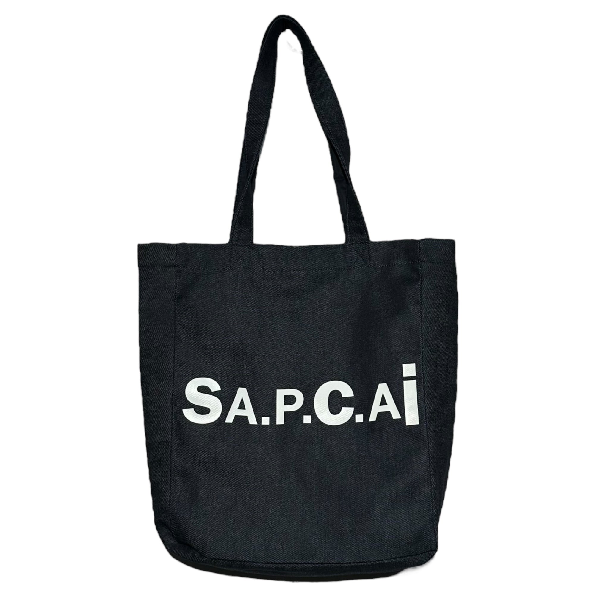 sacai × A.P.C.(サカイ × アーペーセー) Denim Logo Tote Bag デニム ロゴ トートバッグ インディゴ×ホワイト リバーシブル