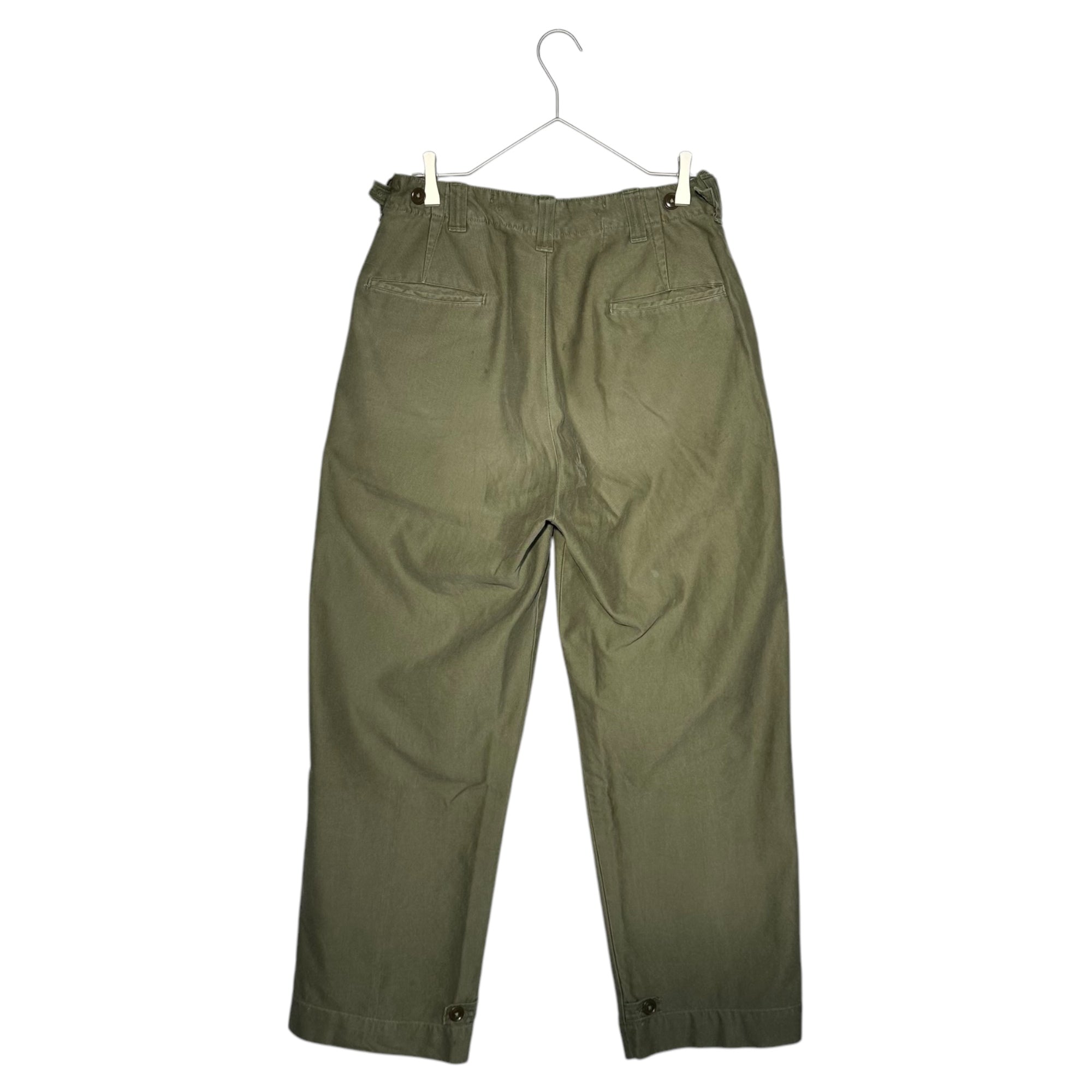 US ARMY(アメリカ軍) 40’s M-43 TROUSERS, FIELD, COTTON, O. D. ミリタリー フィールド パンツ 55-T-34030-30 30/30 オリーブ 40年代～ ヴィンテージ 古着 ベイカー