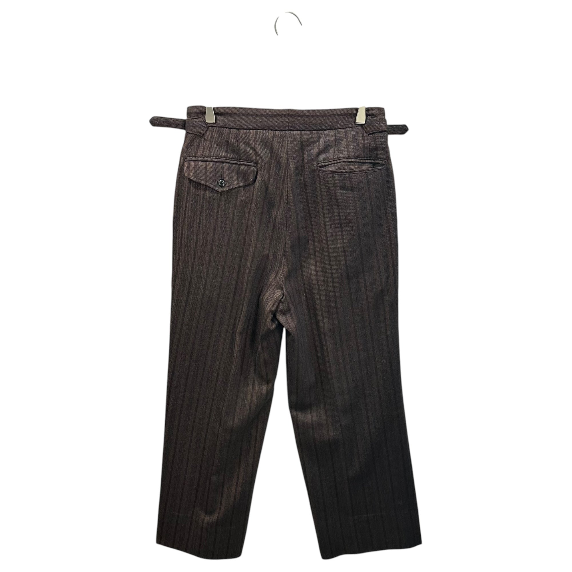 ULTERIOR(アルテリア) 2022AW STRIPE FLANNEL WIDE TROUSER ストライプ フランネル ワイド トラウザーズ ULPT34-FC098-B 3 ブラウン スラックス パンツ