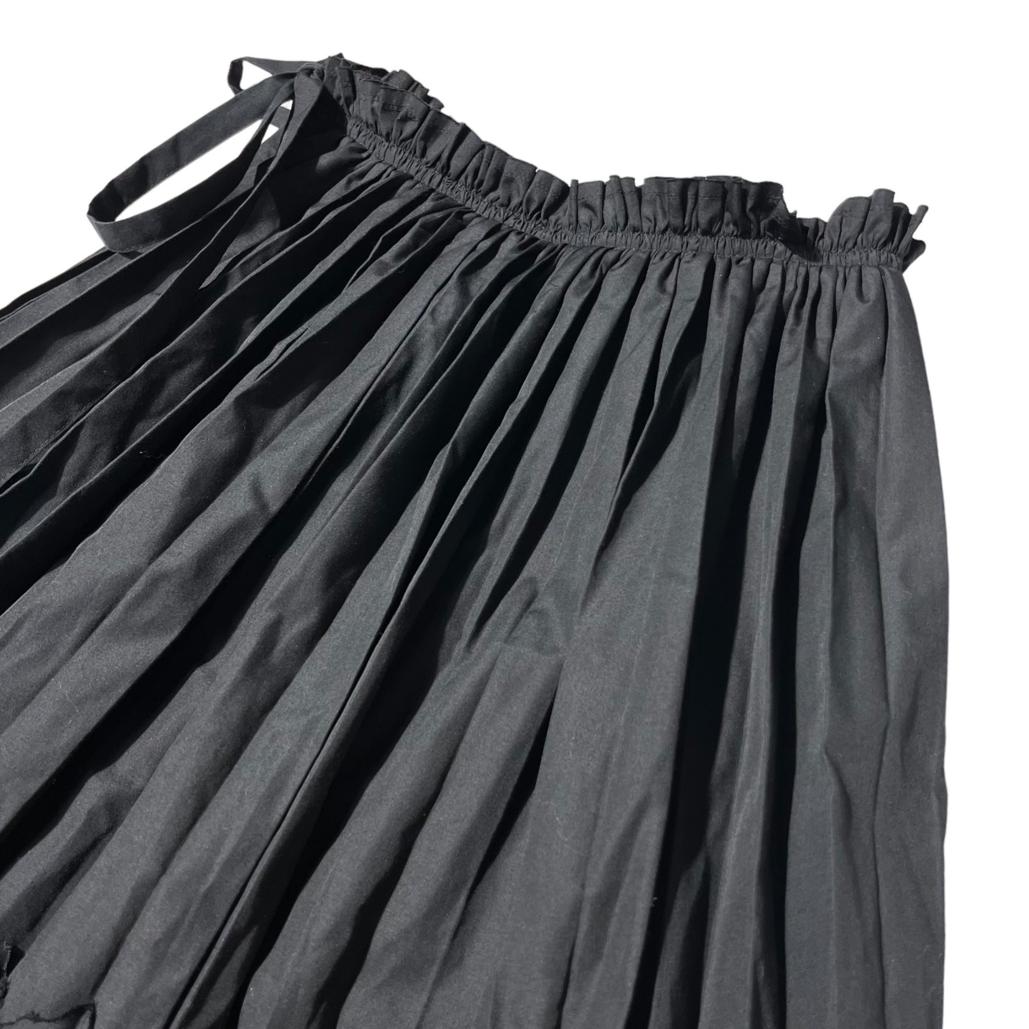 COMME des GARCONS(コムデギャルソン) 02SS Hem cutwork pleated long skirt 裾カットワーク プリーツ ロングスカート GE-S012 FREE ブラック AD2001