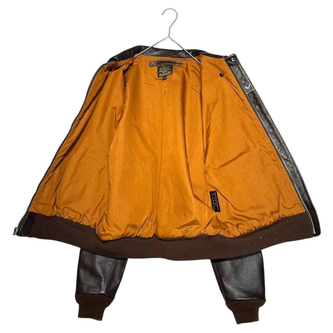 MORGAN MEMPHIS BELLE(モーガンメンフィスベル) A-2 HORSE HIDE FLIGHT JACKET ホース ハイド フライト ジャケット 30-1415 42(L程度) ブラウン レザー ミリタリー ARMY AIR FORCES