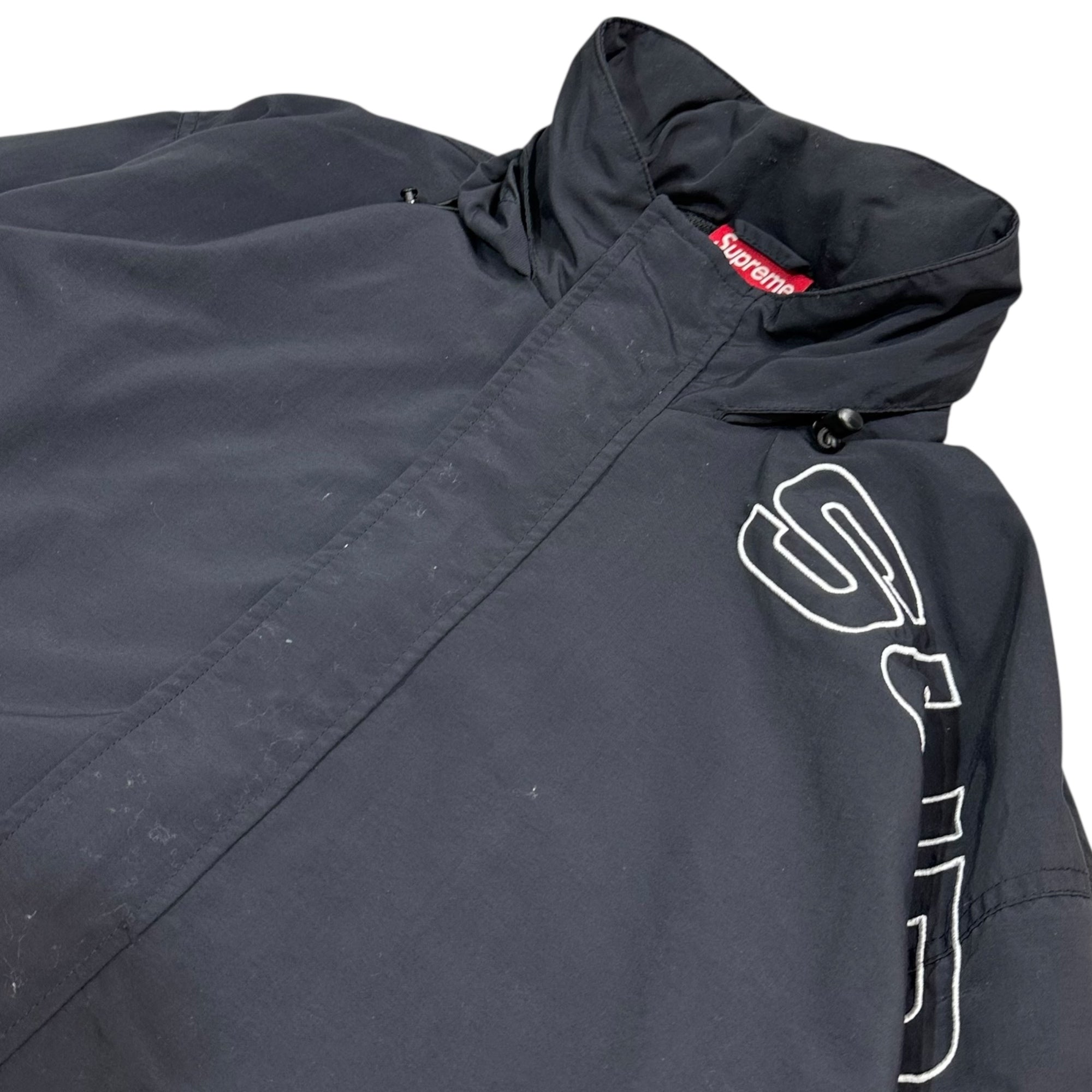 SUPREME(シュプリーム) 24AW Spellout Embroidered Track jacket ロゴ 刺繍 ナイロン トラック ジャケット M ブラック 24FW マウンテンパーカー