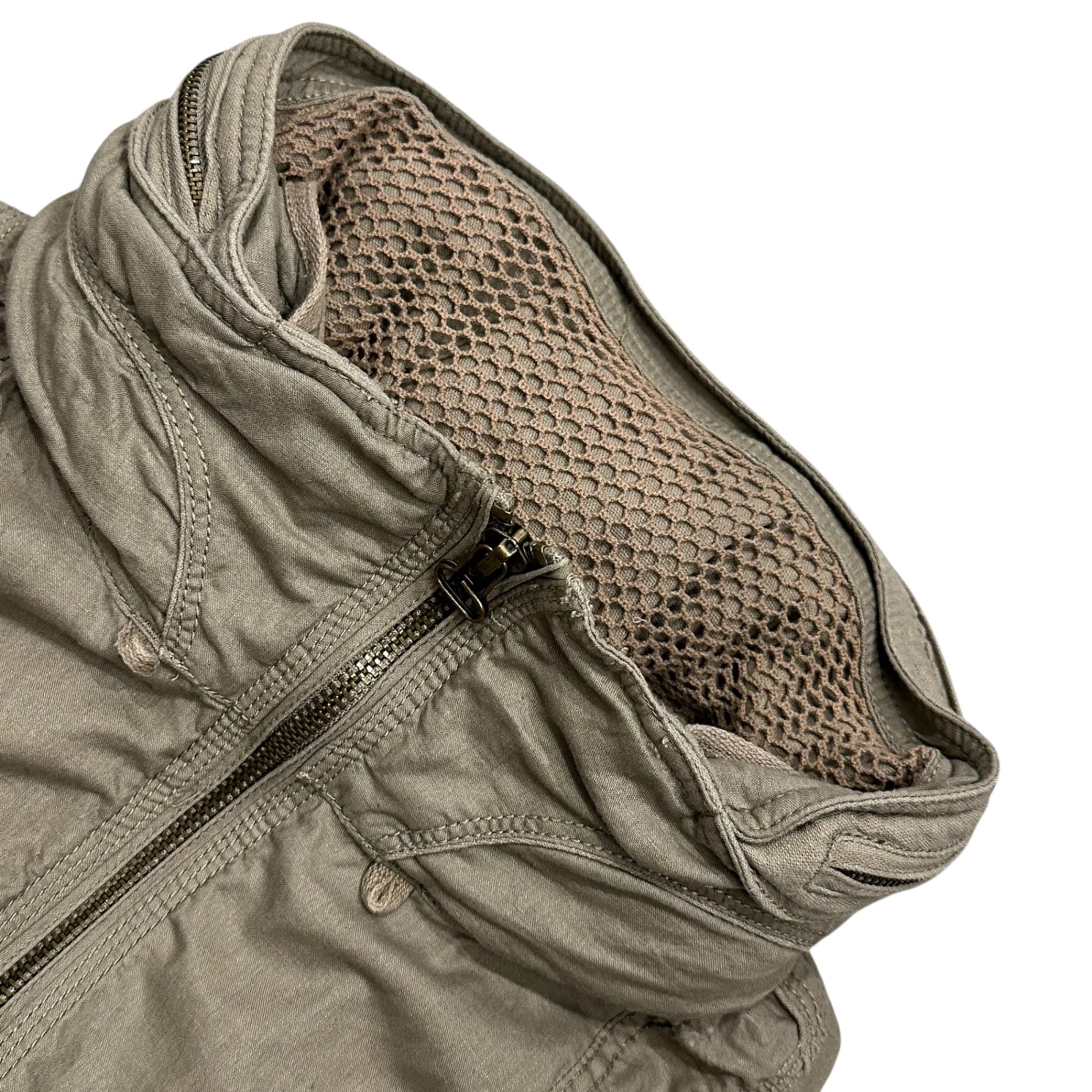 G.O.A(ゴア) 2000's Gimmick hooded vest ギミック フーデッド ベスト FREE カーキ goa Y2K