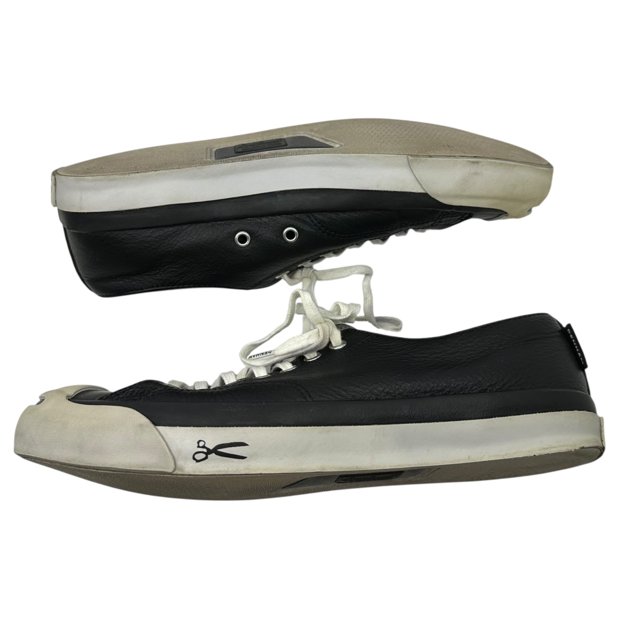 DENHAM×CONVERSE(デンハム×コンバース) LEATHER JACK PURCELL レザー ジャックパーセル ローカット スニーカー 1CL873 27.0cm ブラック