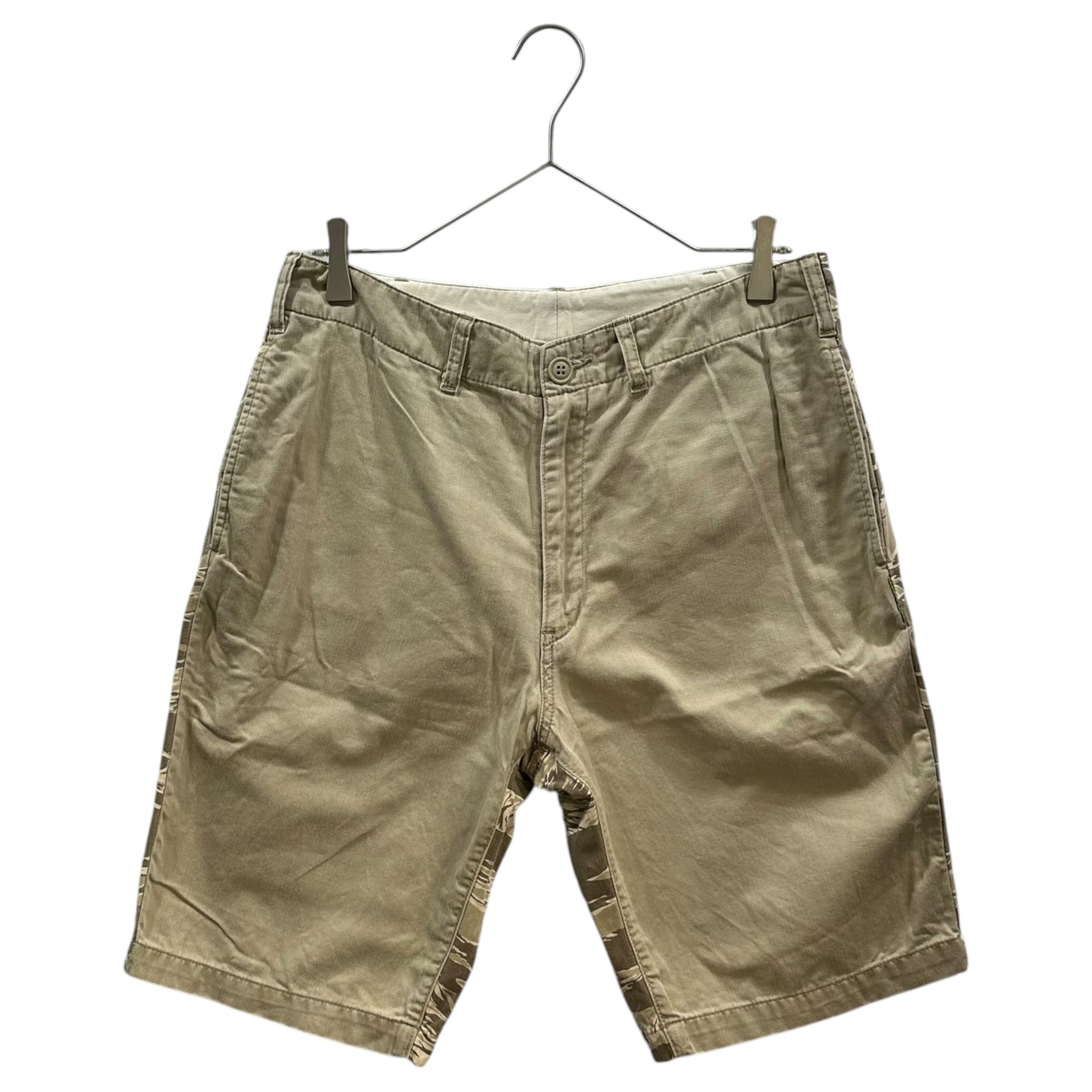 GOODENOUGH(グッドイナフ) 00's Tiger-Camo Patchwork Shorts タイガーカモ 切替 ショーツ M ベージュ  ハーフ ショート パンツ