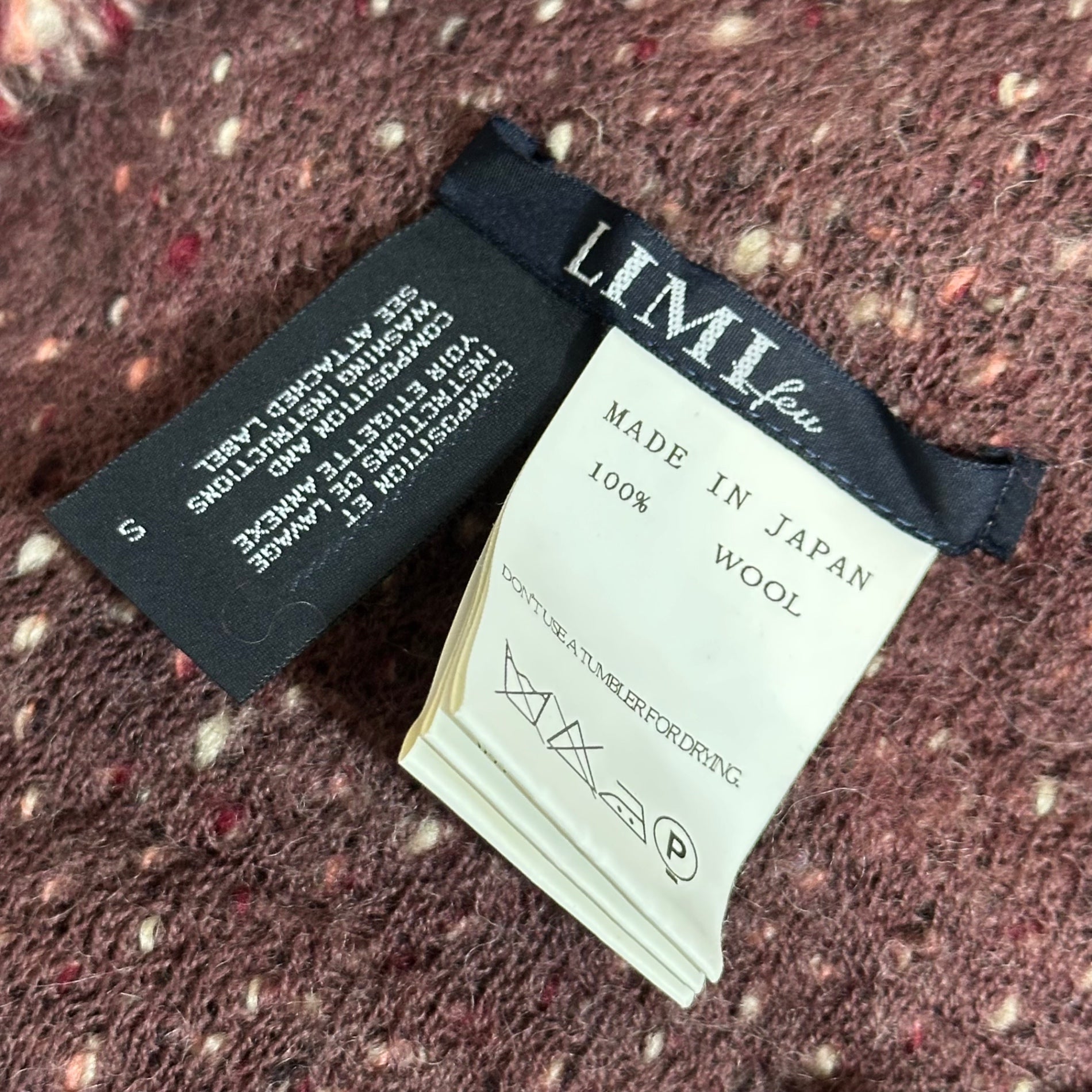 LIMI feu(リミフゥ) Low-gauge off-turtleneck knit ローゲージ オフタートルネック ニット LN-T08-124 S ワインレッド