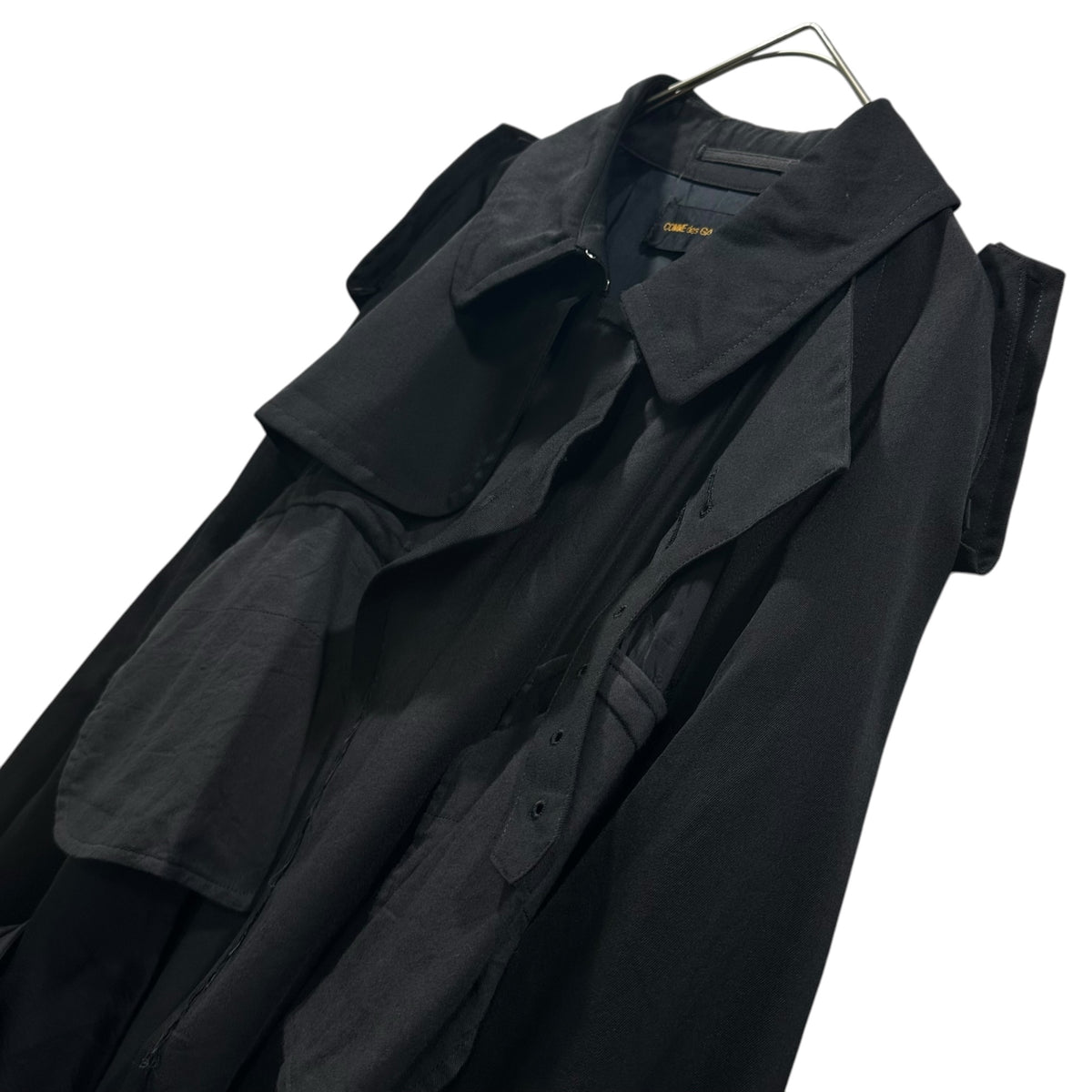 COMME des GARCONS(コムデギャルソン) 1992SS Inside-Out Trench Coat インサイドアウト トレンチ コート GC-110130 FREE ブラック AD1991 90s アーカイブ 稀少
