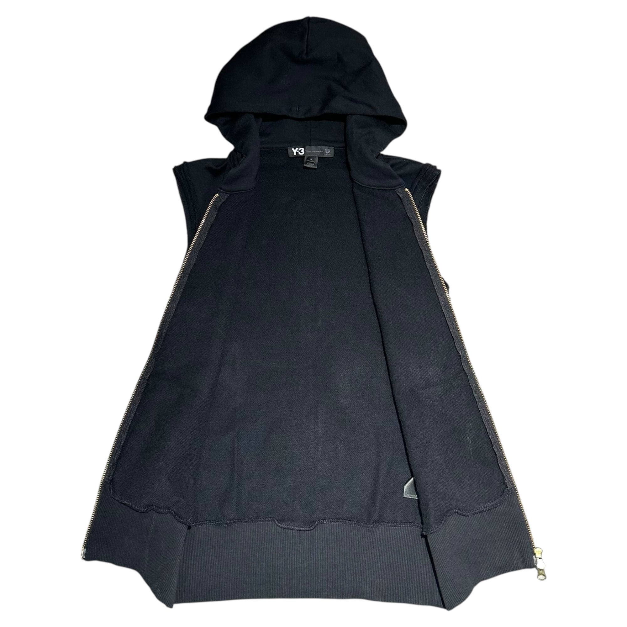 Y-3(ワイスリー) Zip-up sleeveless hoodie ジップアップ ノースリーブ パーカー E57678 S ブラック
