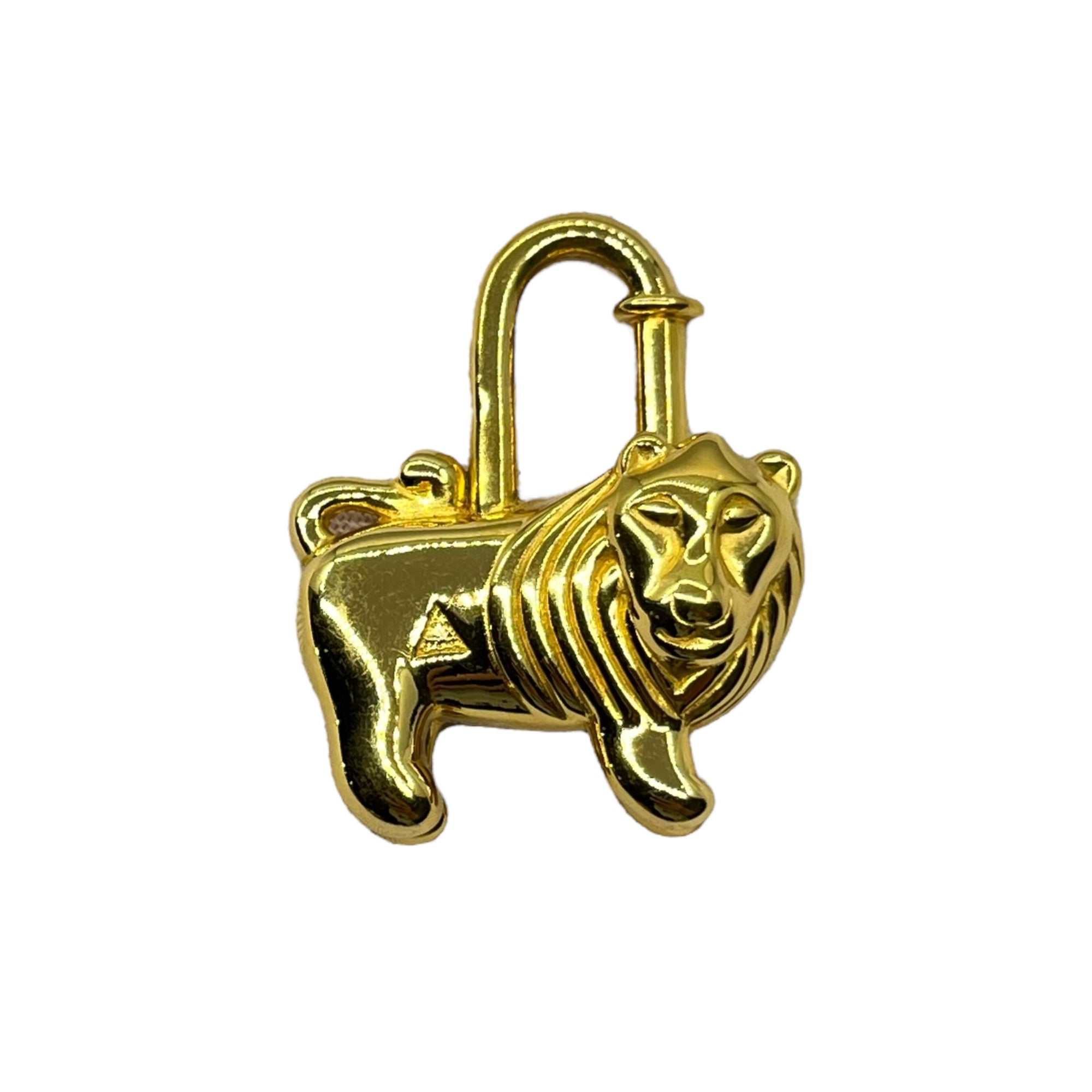 HERMES(エルメス) 1997年限定 lion cadena charm ライオン カデナ チャーム 年間テーマ 「I'Afrique」  アフリカ 百獣の王 ゴールド 箱付 ペンダントトップにも