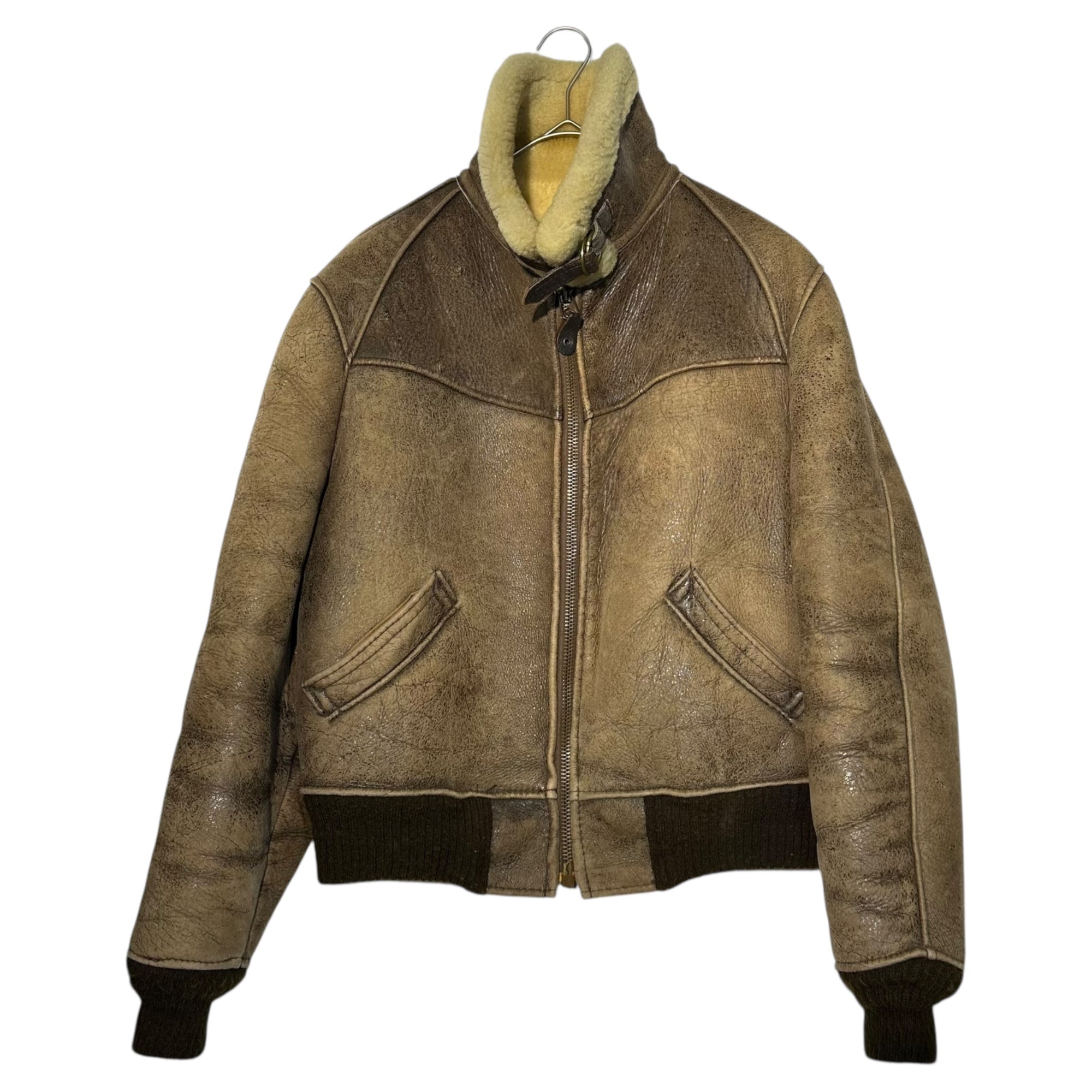 AVIREX ムートンジャケット　38 ブラウン　ボア　フライトジャケット　肉厚 AVIREX(アヴィレックス) 80's~90's TYPE B-6 Mouton Flight Jacket