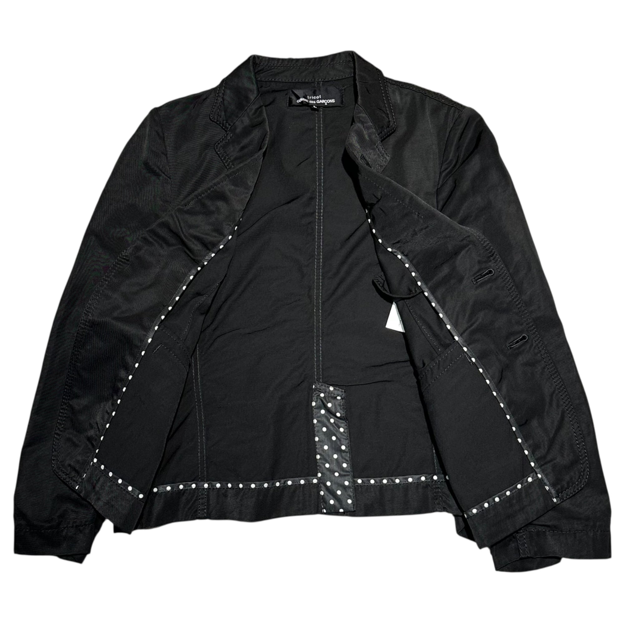 tricot COMME des GARCONS(トリココムデギャルソン) 10SS Cotton Nylon Cloth 2B Casual Jacket コットン ナイロン クロス カジュアル ジャケット TE-J007 L ブラック AD2009