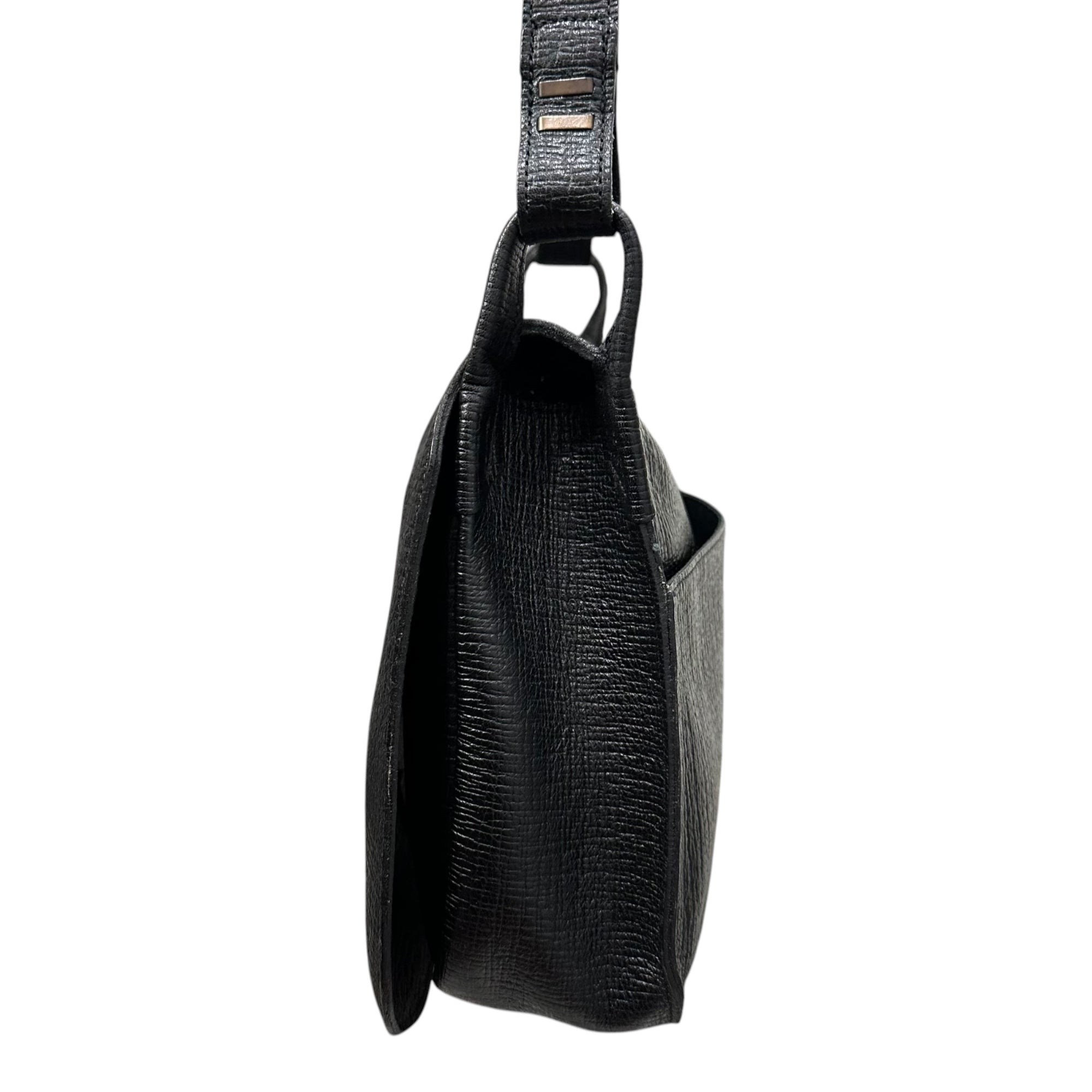 Jean Paul GAULTIER(ジャンポールゴルチエ) 1990's~2000's Precious Leather Postman Shoulder Bag プレシャス レザー ポストマン ショルダー バッグ ブラック 90年代～