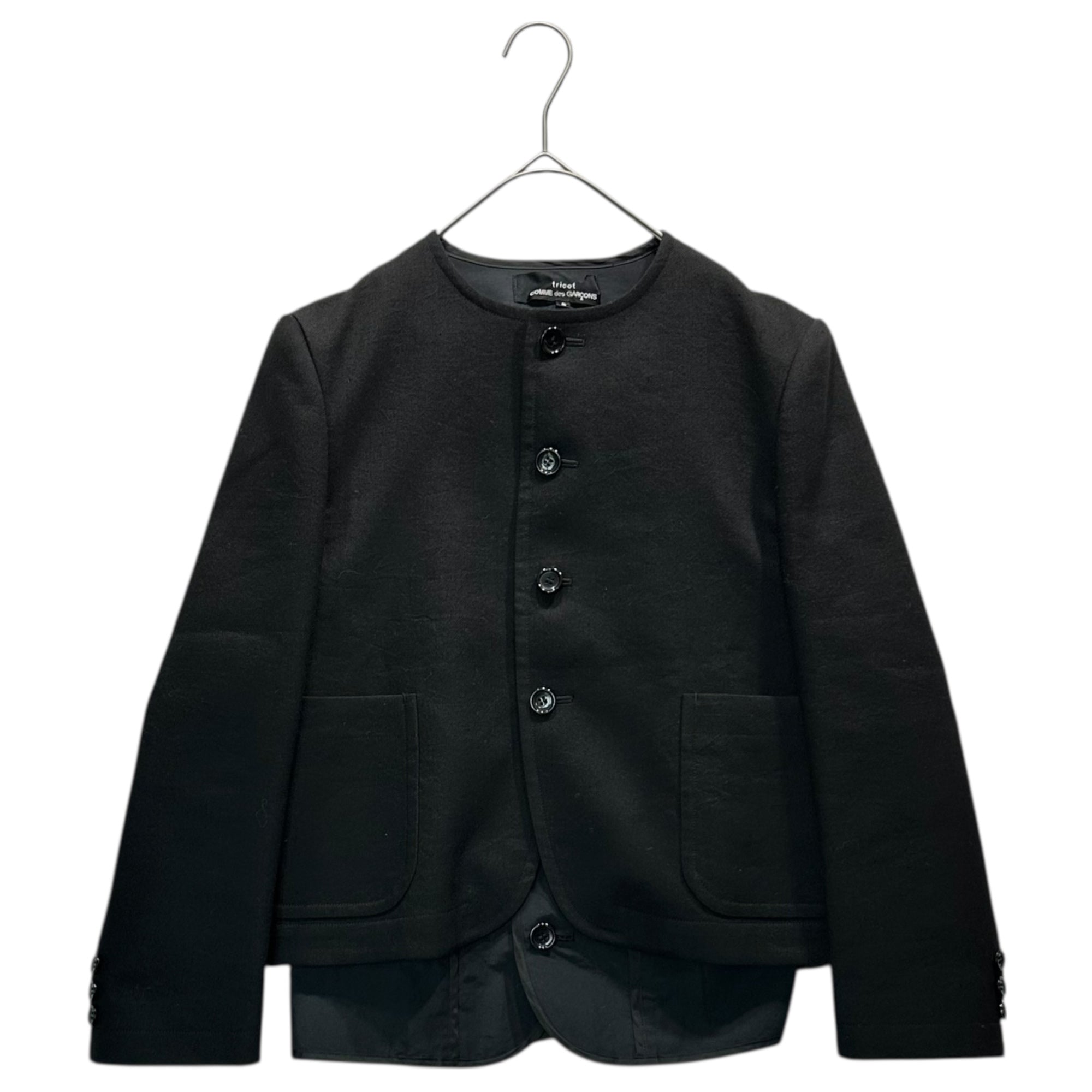 tricot COMME des GARCONS(トリココムデギャルソン) 20AW No-Collar Layered Jacket ノーカラー レイヤード ジャケット TF-J009 S ブラック AD2020