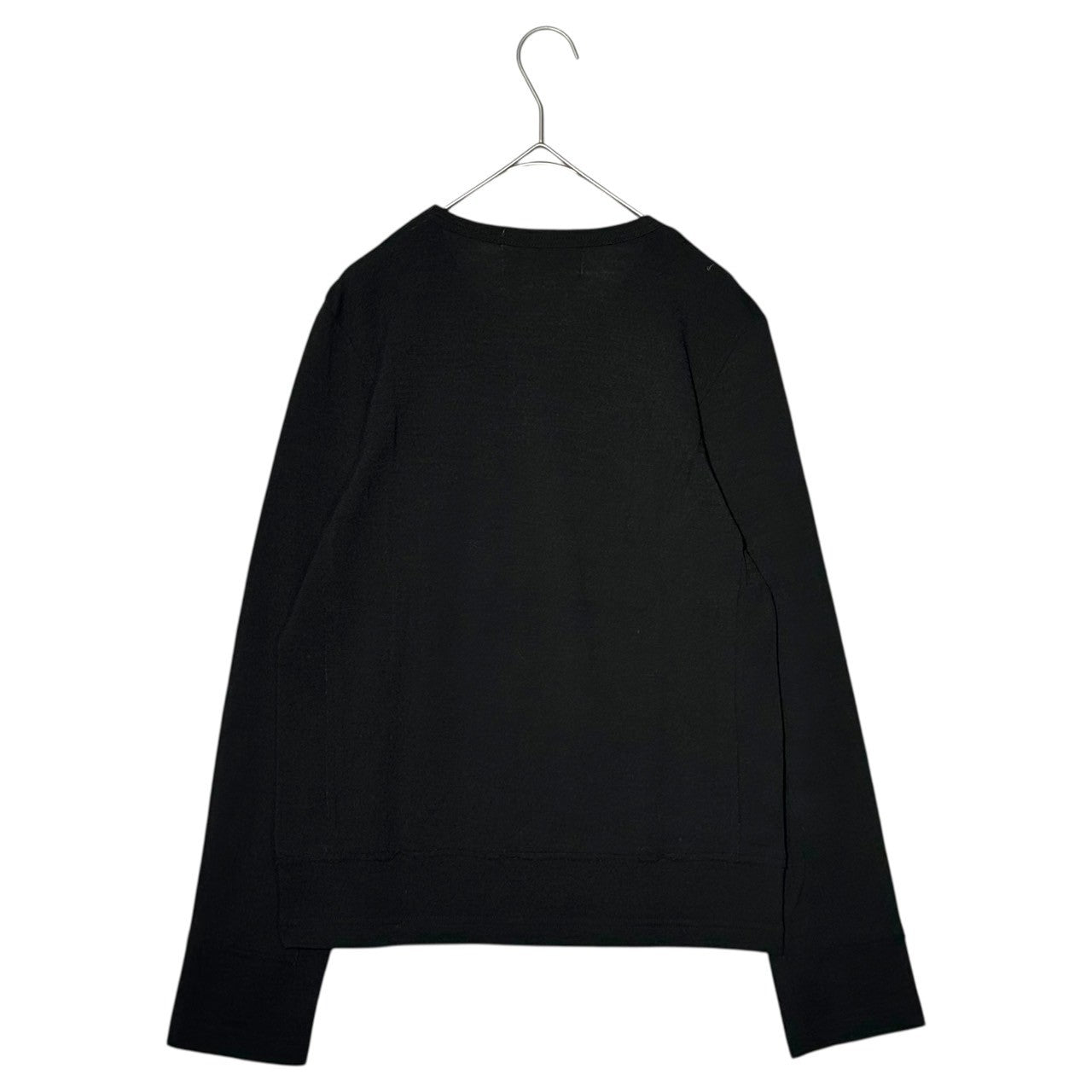 COMME des GARCONS×H&M(コムデギャルソン×エイチアンドエム) 08AW Wool Long-Sleeve Knit Top ウール 長袖 カットソー S ブラック Tシャツ ニットソー コラボ