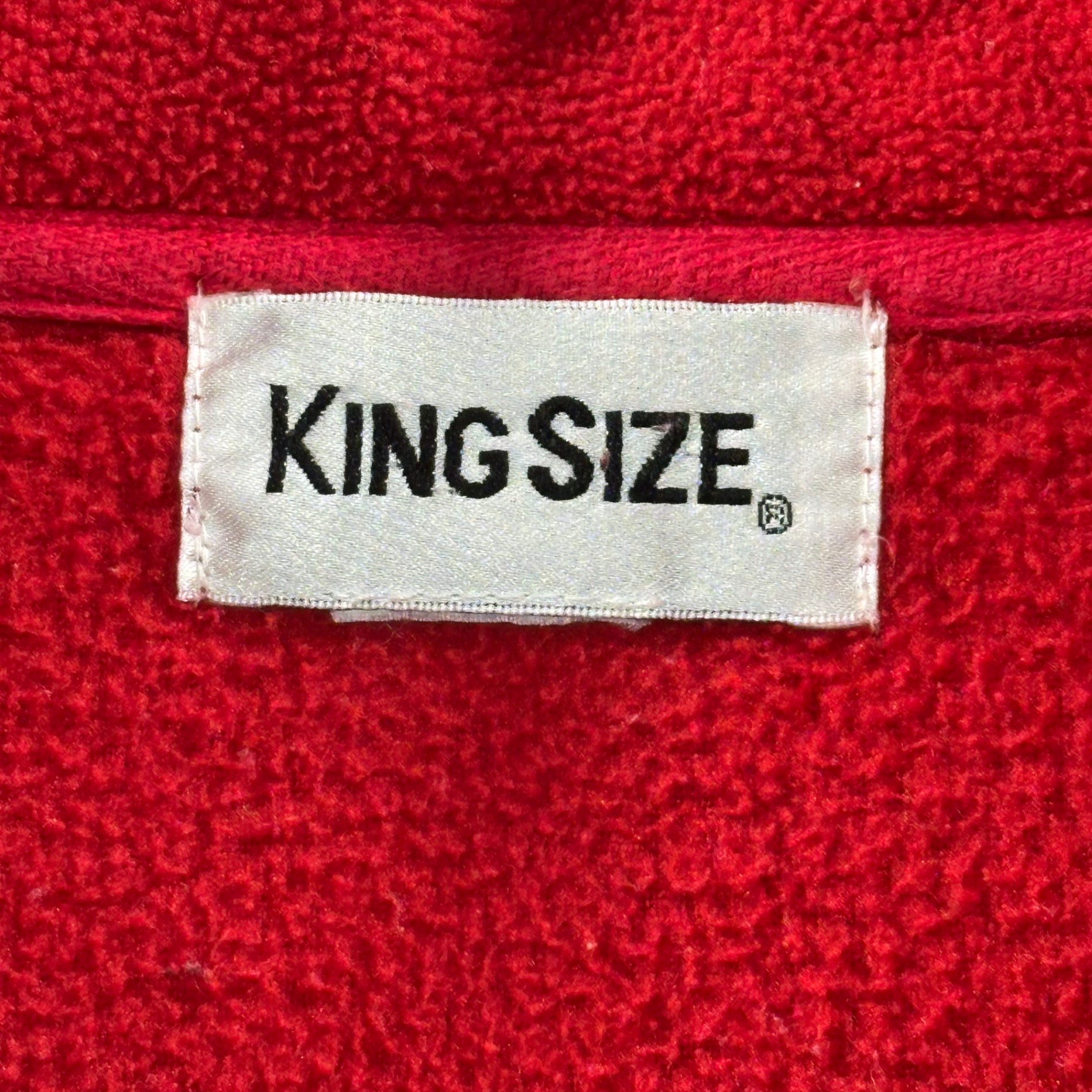 KING SIZE OLD Full-Zip Fleece boa Jacket フルジップ フリース ボア ジャケット 表記消(XL程度) レッド