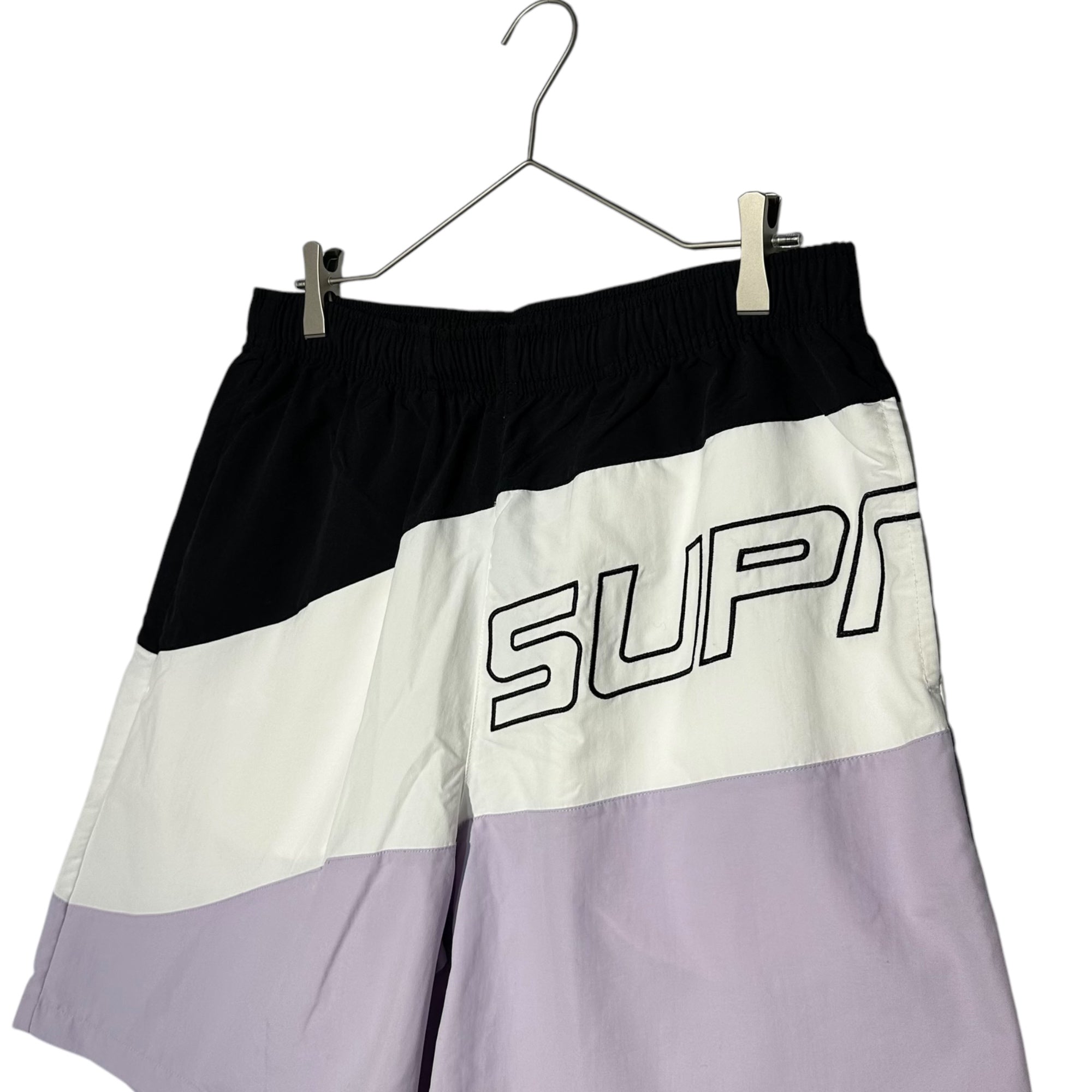 SUPREME(シュプリーム) 24SS Curve Nylon Short -  Light Purple カーブ ナイロン ショート M ホワイト×パープル ハーフ ショート パンツ ロゴ