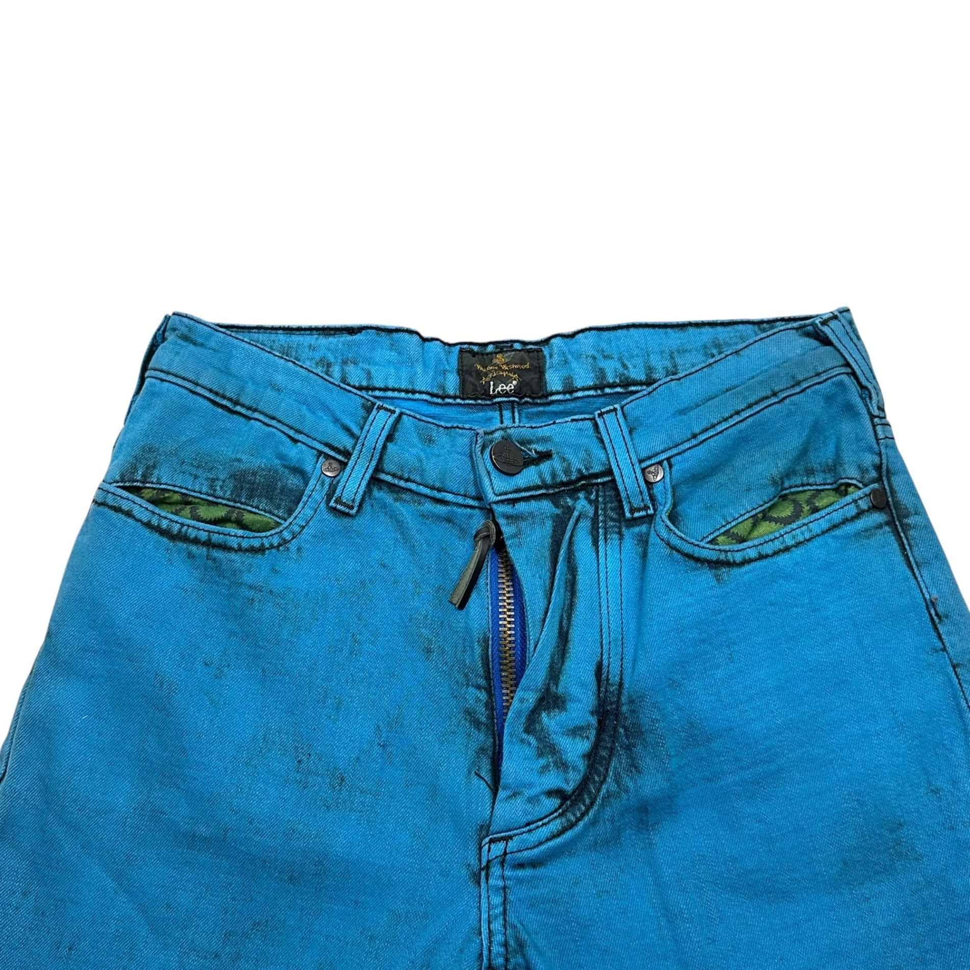 Vivienne Westwood ANGLOMANIA×Lee(ヴィヴィアンウエストウッドアングロマニア×リー) Washed Skinny Stretch Denim Pants ROCK’N  4947-1456 W28 L32 ブルー