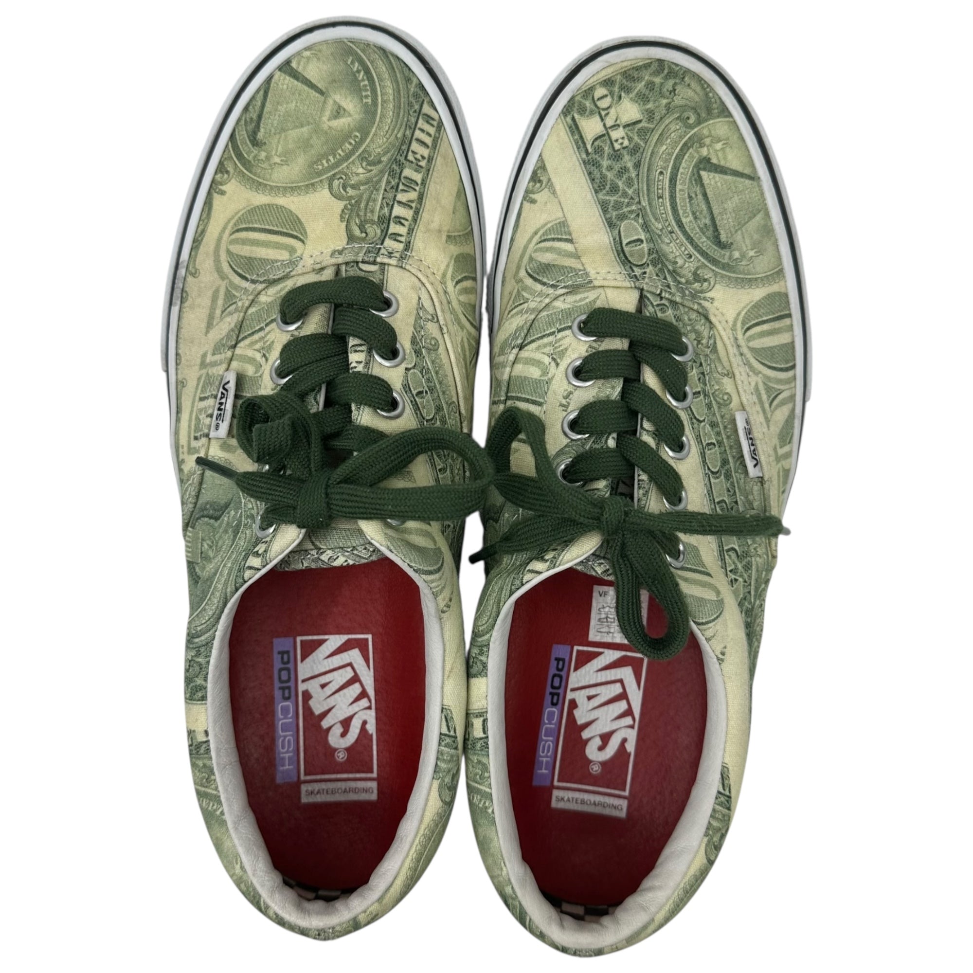 SUPREME×VANS(シュプリーム×ヴァンズ) SKATE ERA DOLLAR BILL GREEN エラ ダラー ビル グリーン 721454 27.5cm グリーン バンズ コラボ