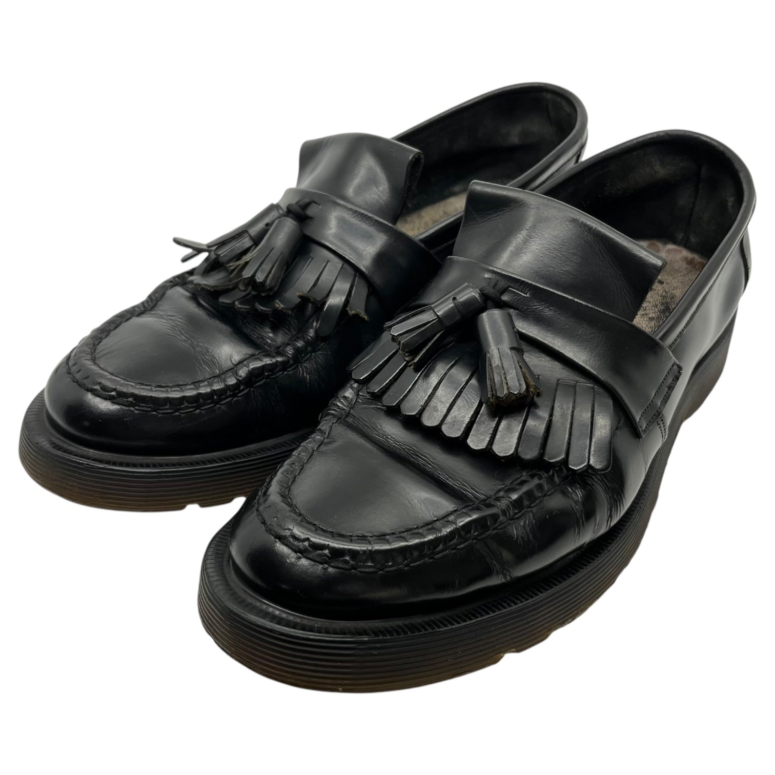 Loake(ローク) England made Vintage tassel loafers イングランド製 ヴィンテージ タッセル ローファー 8(26.5cm程度) ブラック DR.MARTENS ドクターマーチン ソール使用 レザー シューズ