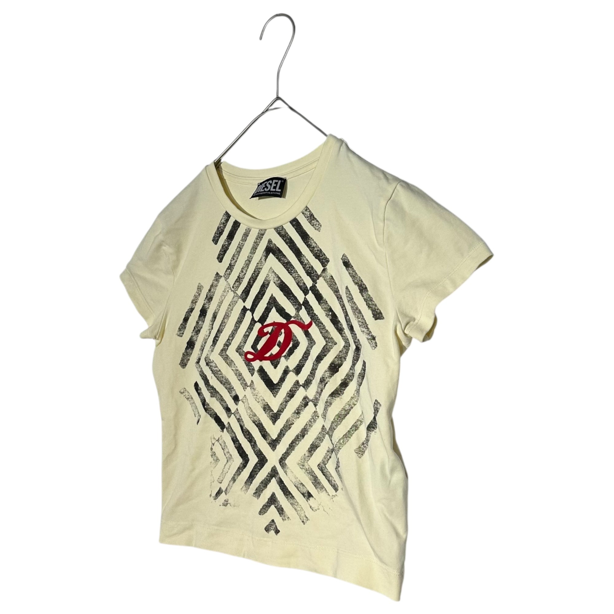DIESEL(ディーゼル) T-UNCUTIE ピチ ロゴ Tシャツ M イエロー 幾何学模様