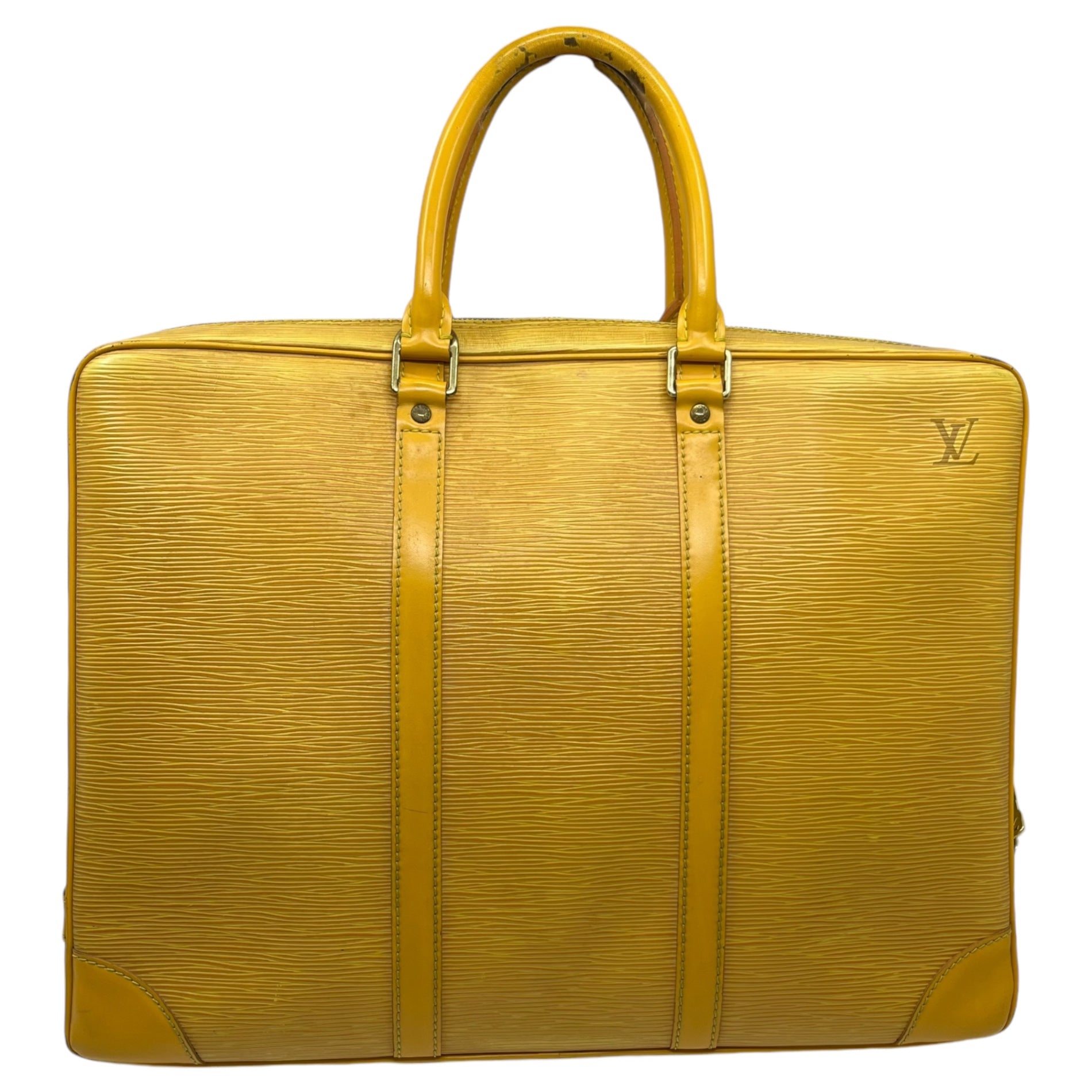 LOUIS VUITTON(ルイヴィトン)  Porte de Cumin Voyage ポルト ドキュマン ヴォワヤージュ エピ M54476 イエロー ネームタグ付き ブリーフケース ハンドバッグ ビジネス