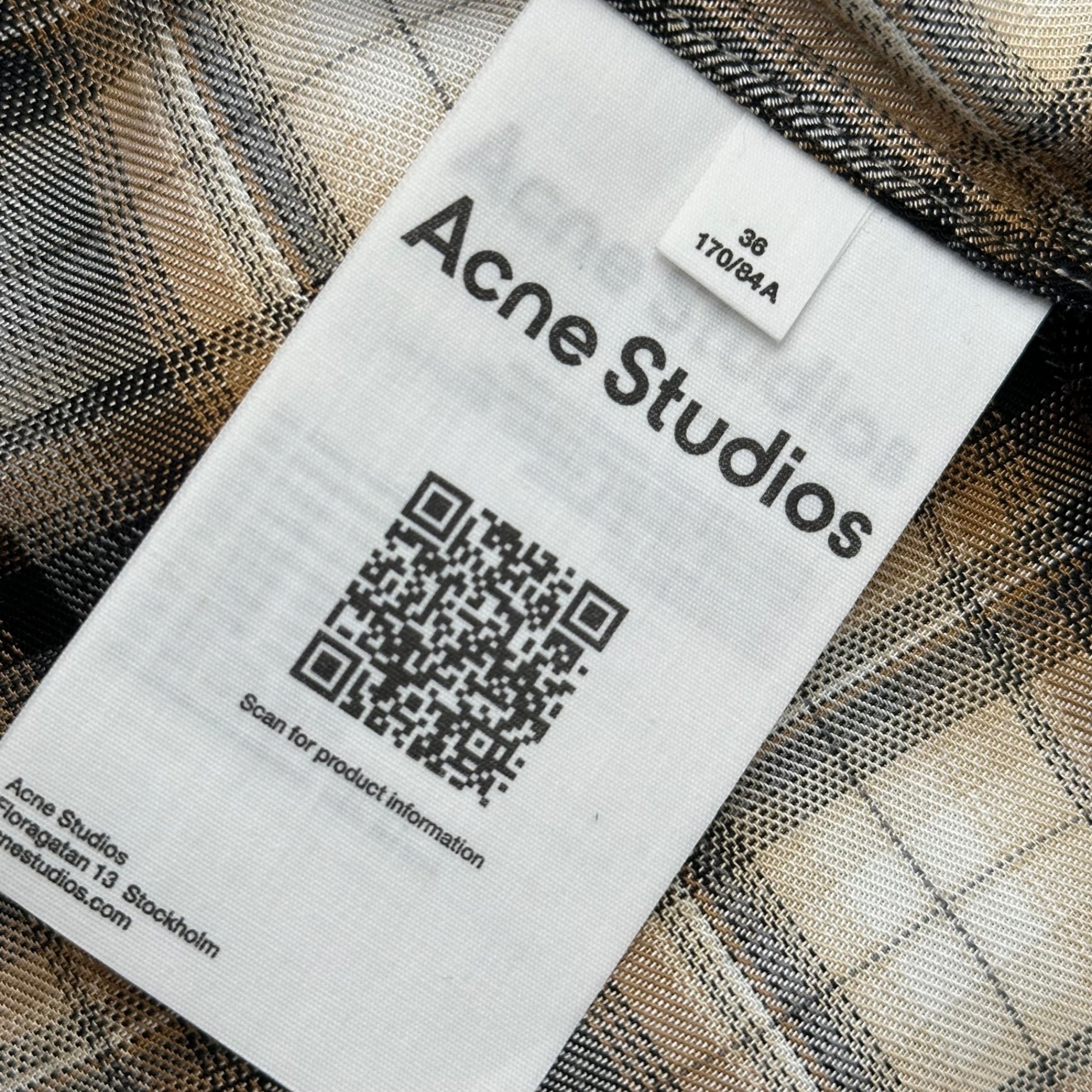 Acne Studios(アクネストゥディオズ) 25AW Hooded overshirt フード付き オーバー シャツ FN-WN-BLOU001157 38 ベージュ×ブラウン オンブレ チェック パーカー