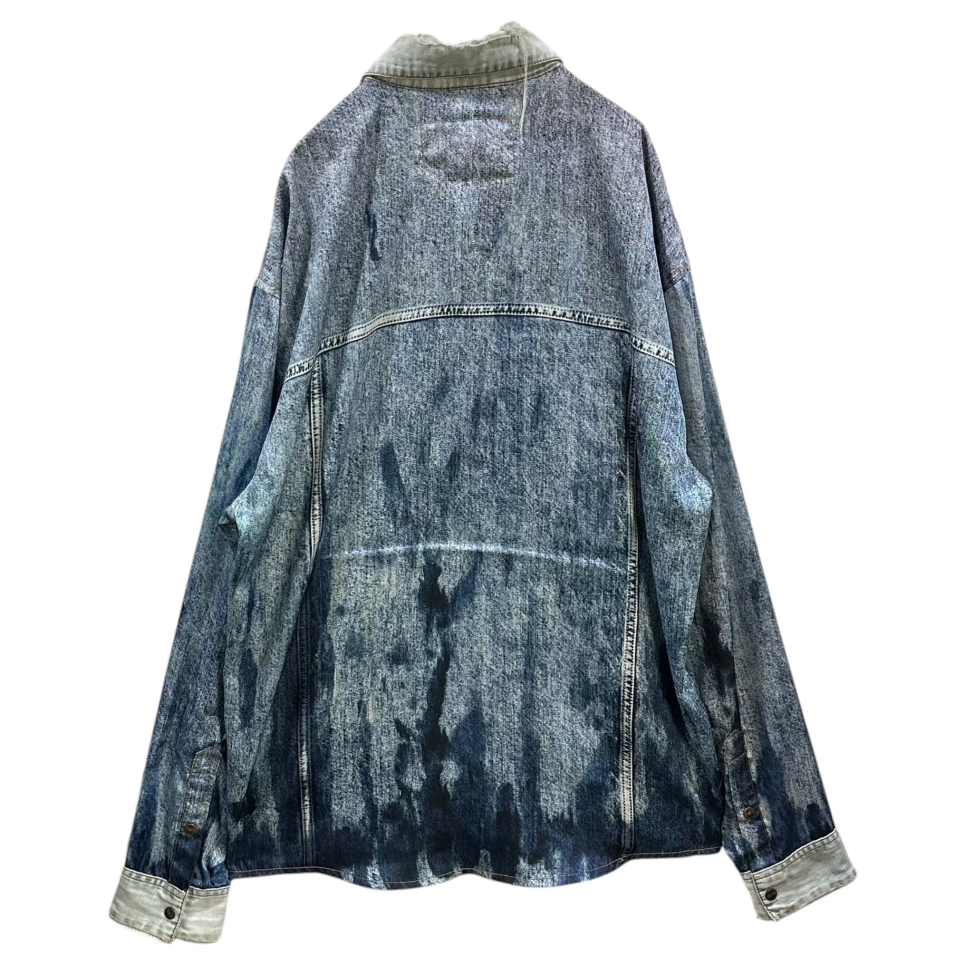 DIESEL(ディーゼル) Denim-Transfer L/S Shirt デニム 転写 長袖 シャツ A06358 S-GILLY L インディゴ