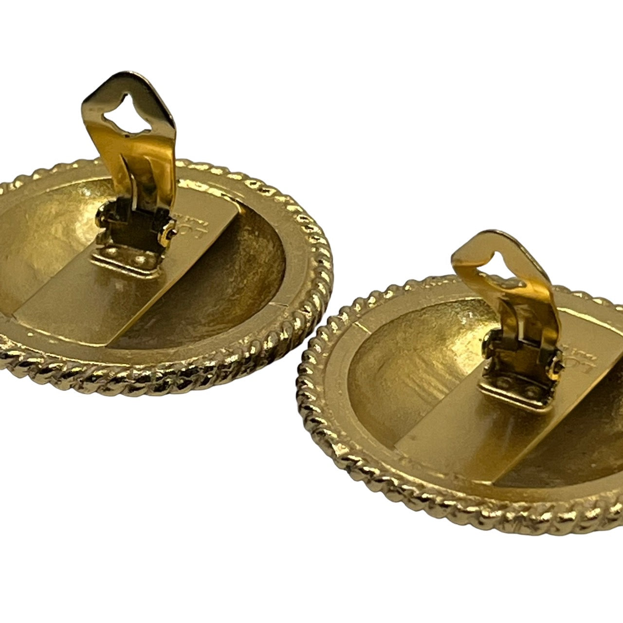 LOEWE(ロエベ) vintage anagram logo gold earrings/ヴィンテージアナグラムロゴイヤリング/大ぶり ゴールド×ブラック スペイン製