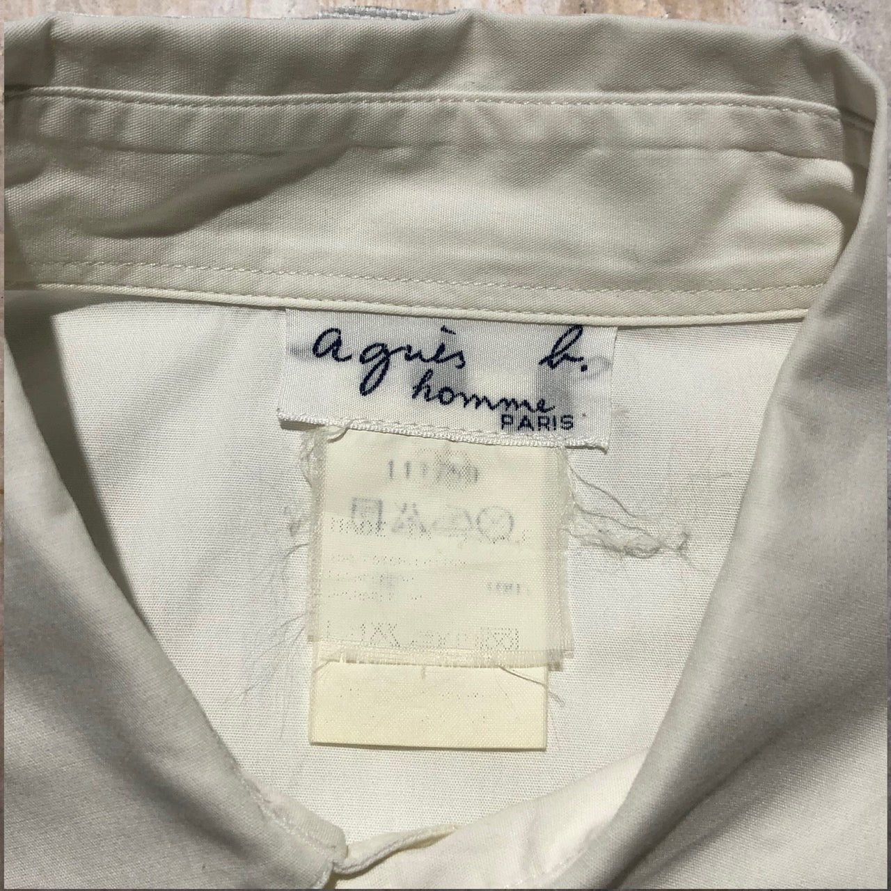 agnes b. homme(アニエスベーオム) 90's ROBERT FILLIOU ARTプリントシャツ 表記なし(M程度) ホワイト 96’s