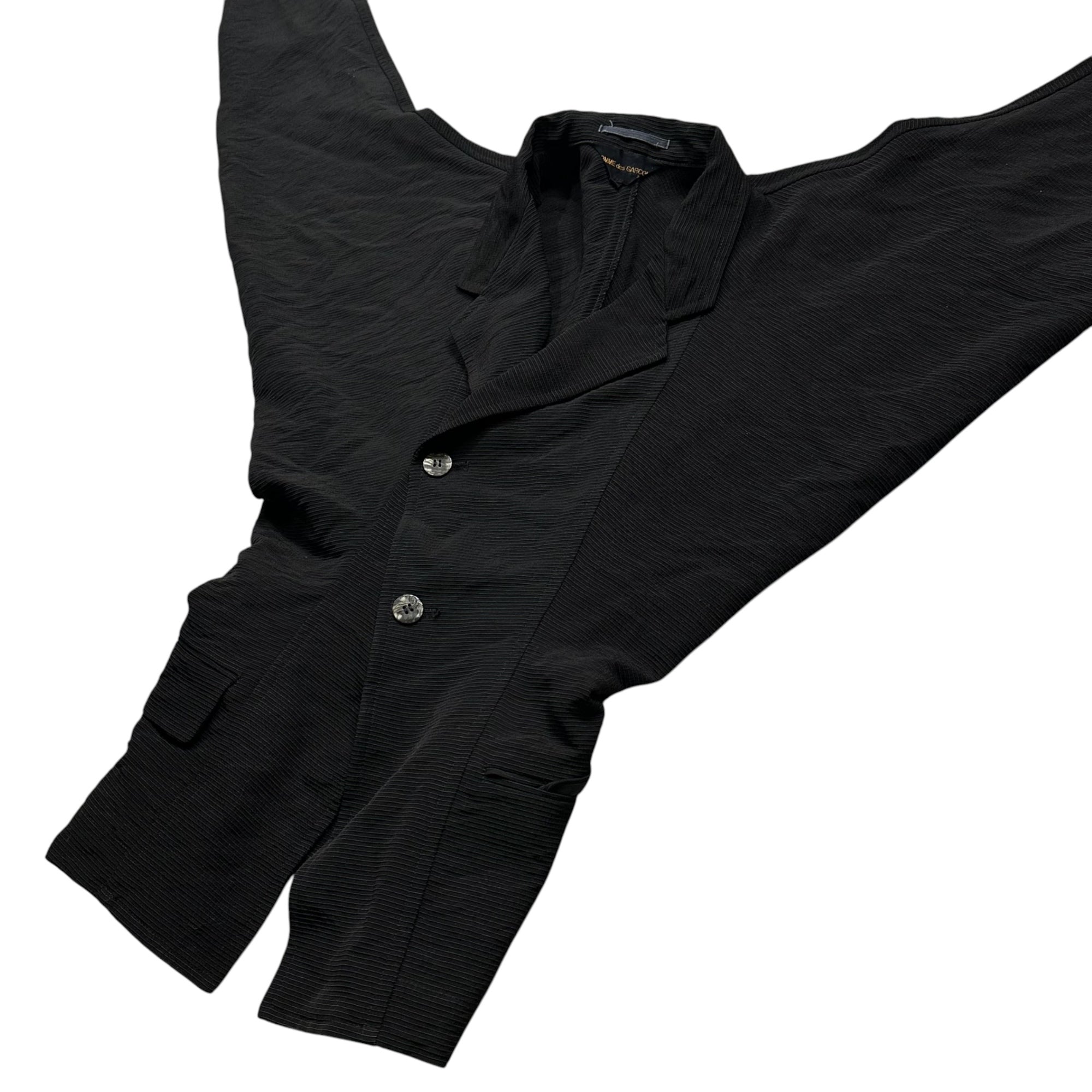 COMME des GARCONS(コムデギャルソン) 1980's Vintage Dolman-Sleeve Slim-Waist Double-Breasted Jacket ヴィンテージ ドルマンスリーブ スリム ウエスト ダブル ジャケット GJ-11058S S ブラック AD表記無 80s アーカイブ 80年代 稀少