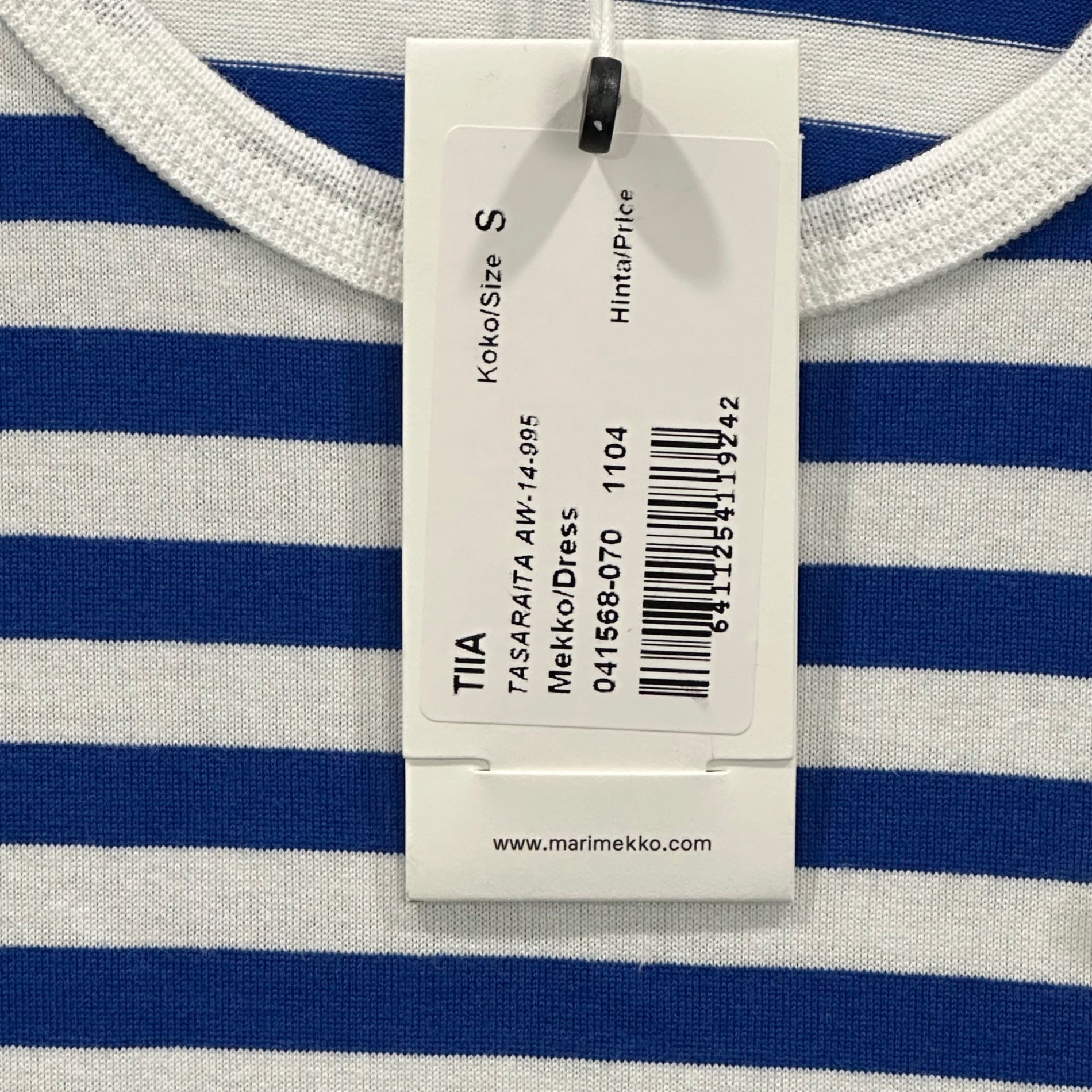 marimekko(マリメッコ) TASARAITA Border Dress タサライタ ボーダー ドレス ワンピース TASARAITA AW-14-995 S ホワイト×ブルー