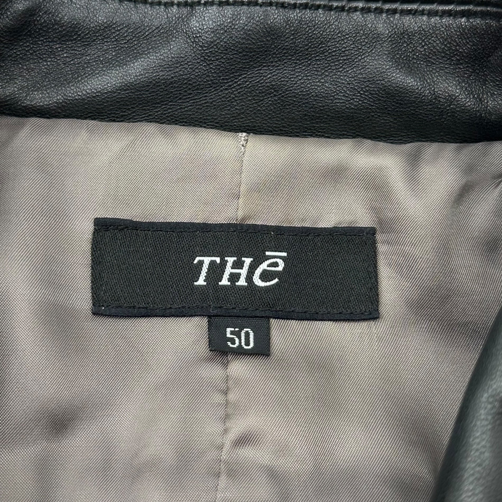 THe(ティー) Flap pockets zip-up lamb leather jacket フラップ ポケット ジップアップ ラムレザー ジャケット 50(L) ブラック
