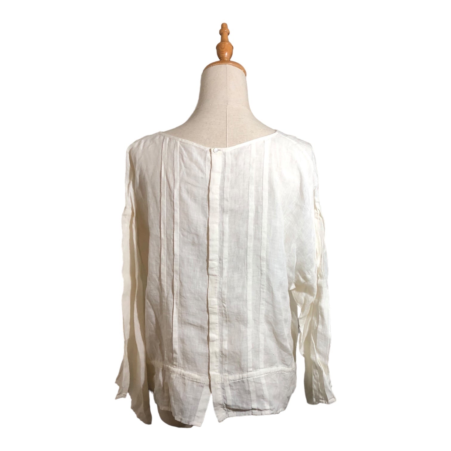 Vlas Blomme(ヴラスブラム) linen blouse コルトレイク リネン ブラウス 131034 1(S) ホワイト