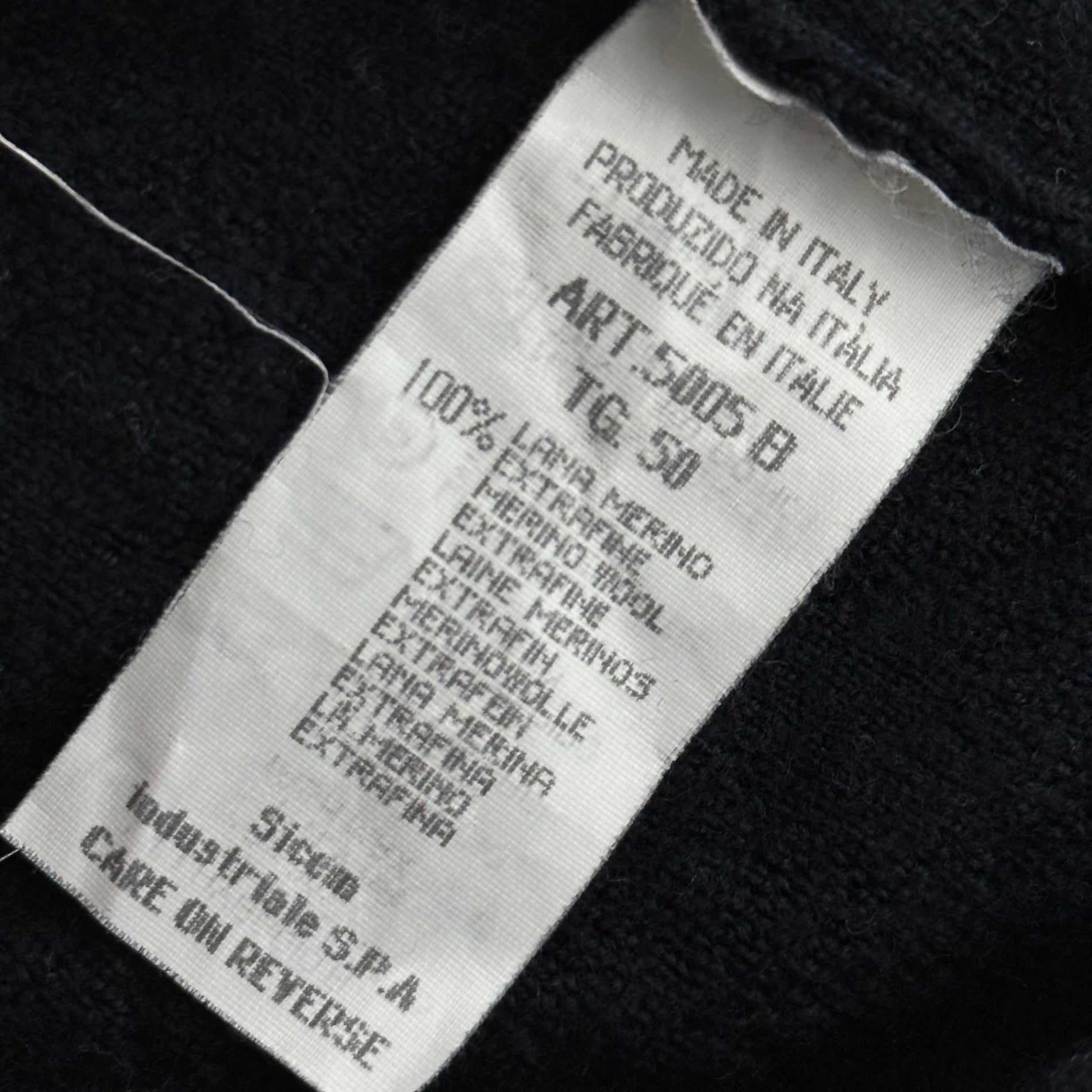 ARMANI COLLEZIONI(アルマーニコレツィオーニ) 90's 100% Merino Wool L/S Knit Polo Shirt メリノウール 100％ 長袖 ニット ポロシャツ 5005B TG 50 ネイビー