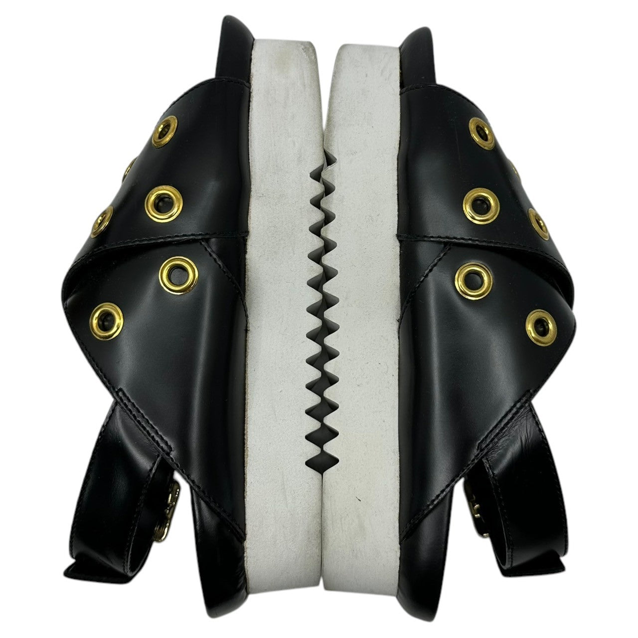 muveil(ミュベール) Studded leather strap sandal スタッズ レザー ストラップ サンダル 鳩目 37(23cm程度) ブラック