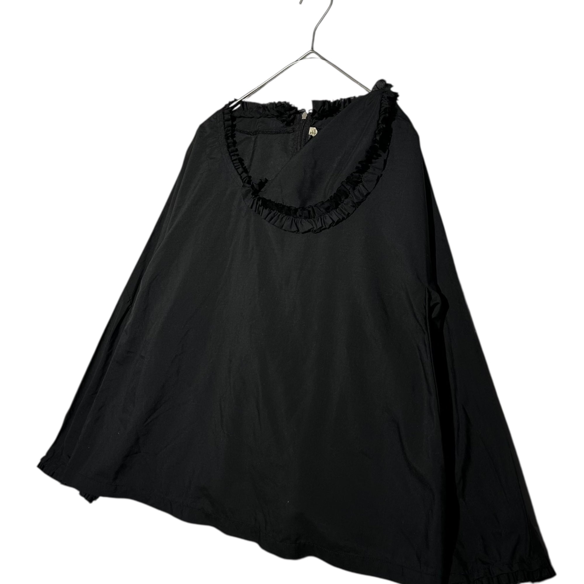 COMME des GARCONS COMME des GARCONS(コムデギャルソンコムデギャルソン) 15AW  Asymmetrical Ruffle collar L/S Blouse アシンメトリー フリル カラー 長袖 ブラウス RP-B026 M ブラック AD2015