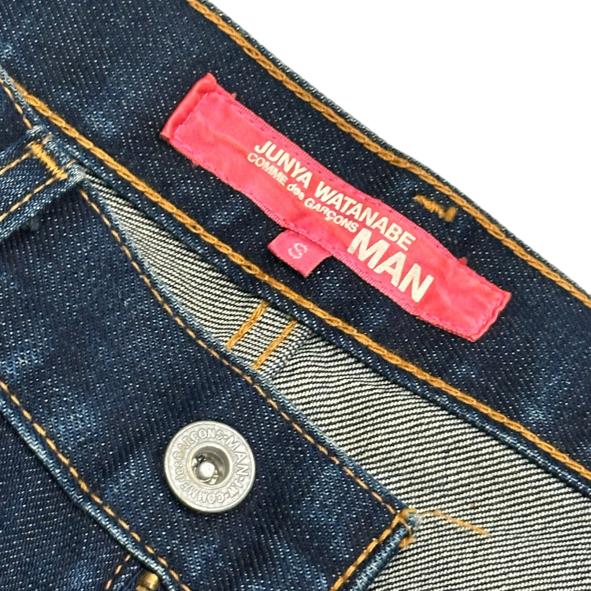 COMME des GARCONS JUNYA WATANABE MAN PINK(コムデギャルソンジュンヤワタナベマンピンク) 2003SS Patch Decorations Denim Pants ワッペン 装飾 デニム パンツ UI-P006 S インディゴ×マルチカラー AD2002