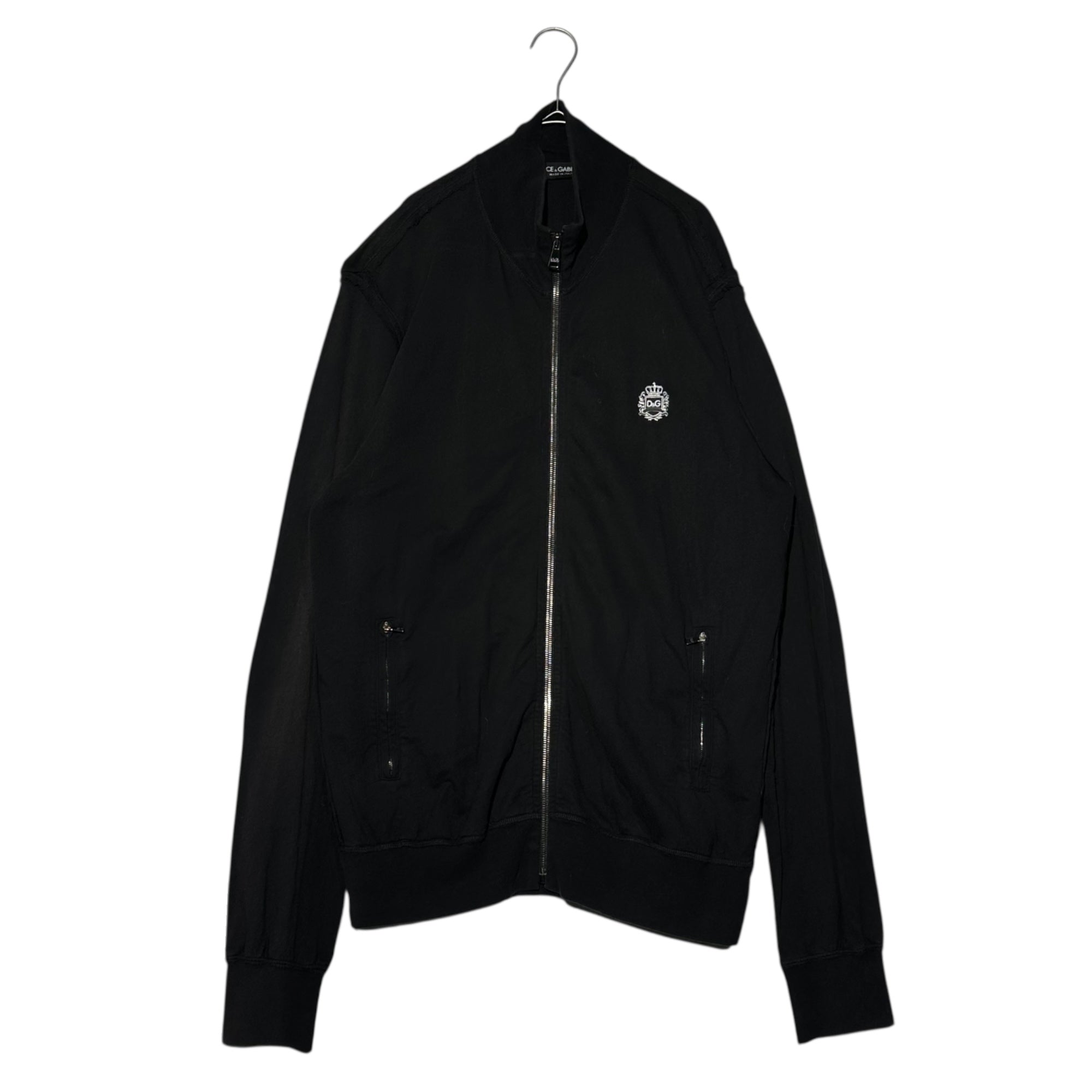 DOLCE&GABBANA(ドルチェ&ガッバーナドルガバ) One-point logo zip-up track jacket ワンポイントロゴ ジップアップ トラック ジャケット G9V36G/G7HN5 50(L) ブラック
