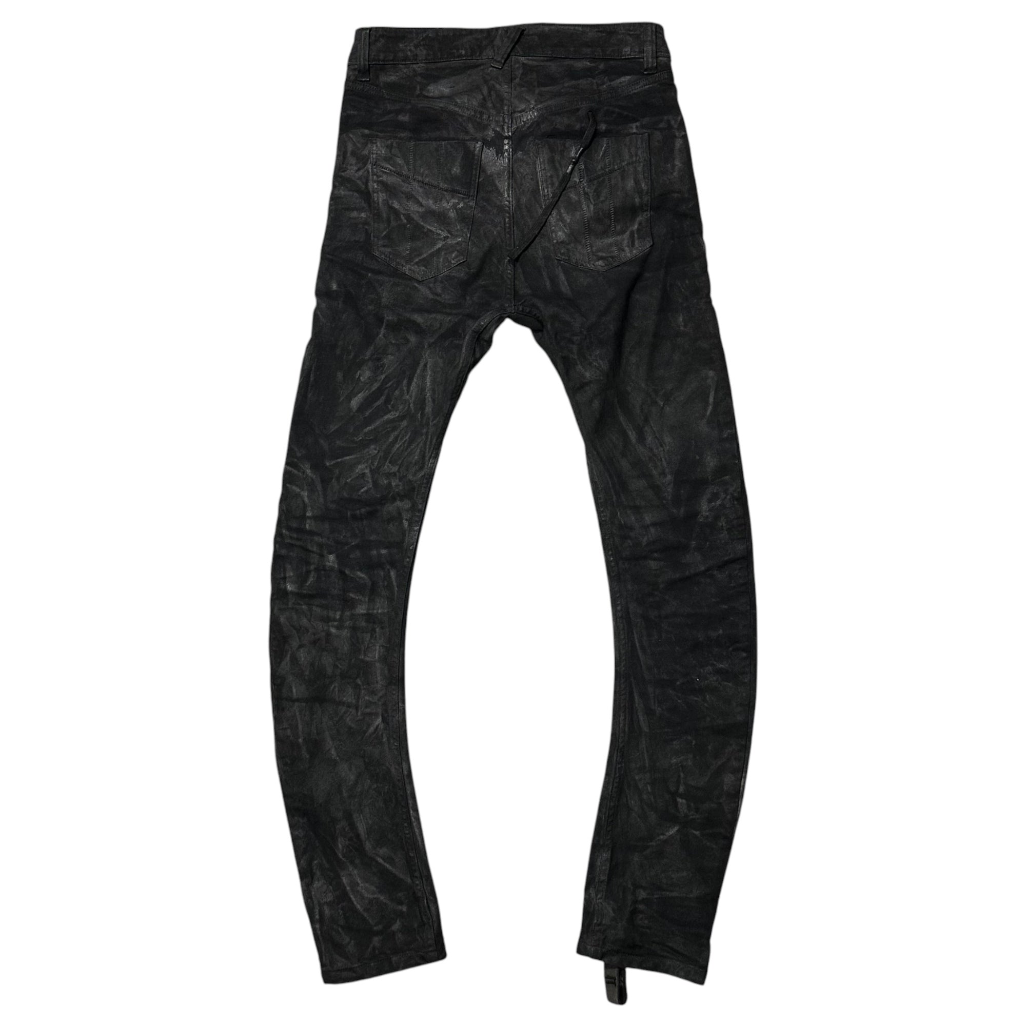 11 BY BORIS BIDJAN SABERI(イレブンバイボリスビジャンサベリ) Slim-Fit Coated Denim Pants タイトフィット コーティング デニム パンツ S ブラック バナナカット