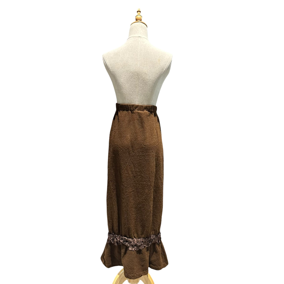 robe de chambre COMME des GARCONS(ローブドシャンブルコムデギャルソン) 1999AW Hem Detail Piece-Dyed Wool Skirt 裾 装飾 製品染め ウール スカート RT-040370 FREE ブラウン AD1999 90s アーカイブ