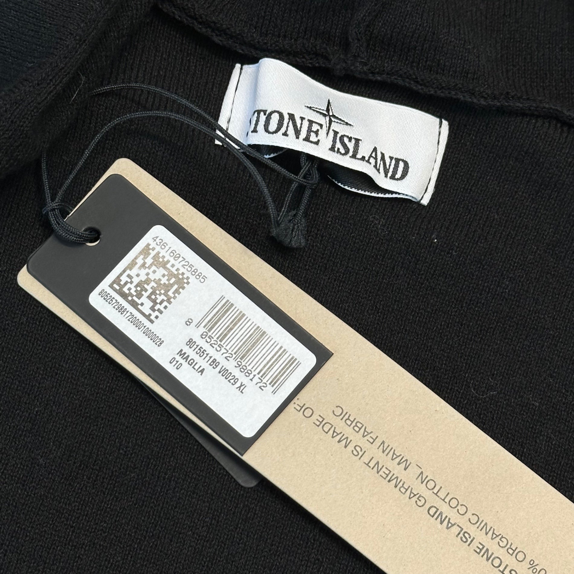 STONE ISLAND(ストーンアイランド) 24SS Zip-Up Knit Hoodie ジップアップ ニット パーカー 8015511B9 XL ブラック