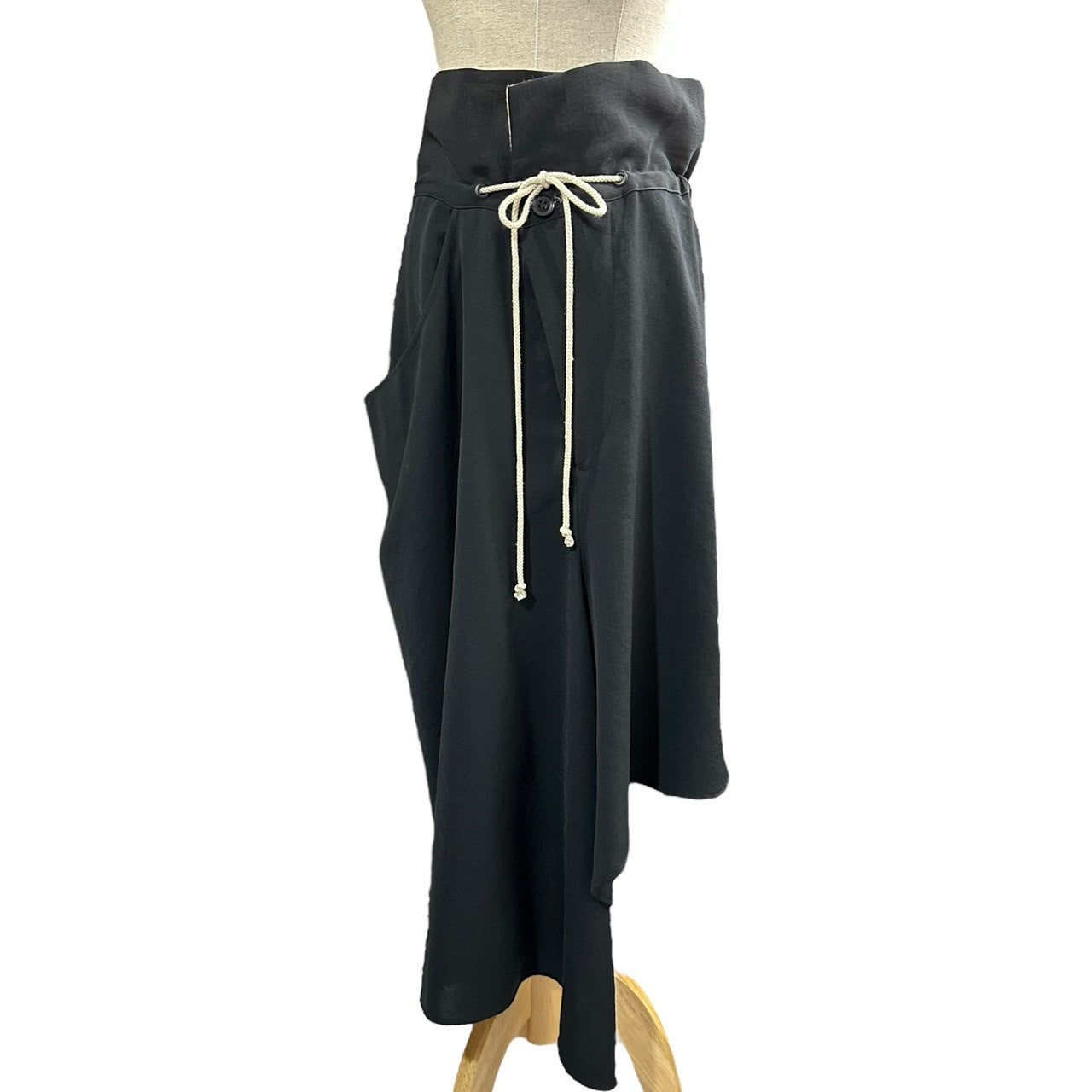 Y's(ワイズ) 13SS Drawcord Asymmetrical Long Skirt ドローコード アシンメトリー ロング スカート YX-S01-900 2(M程度) ブラック