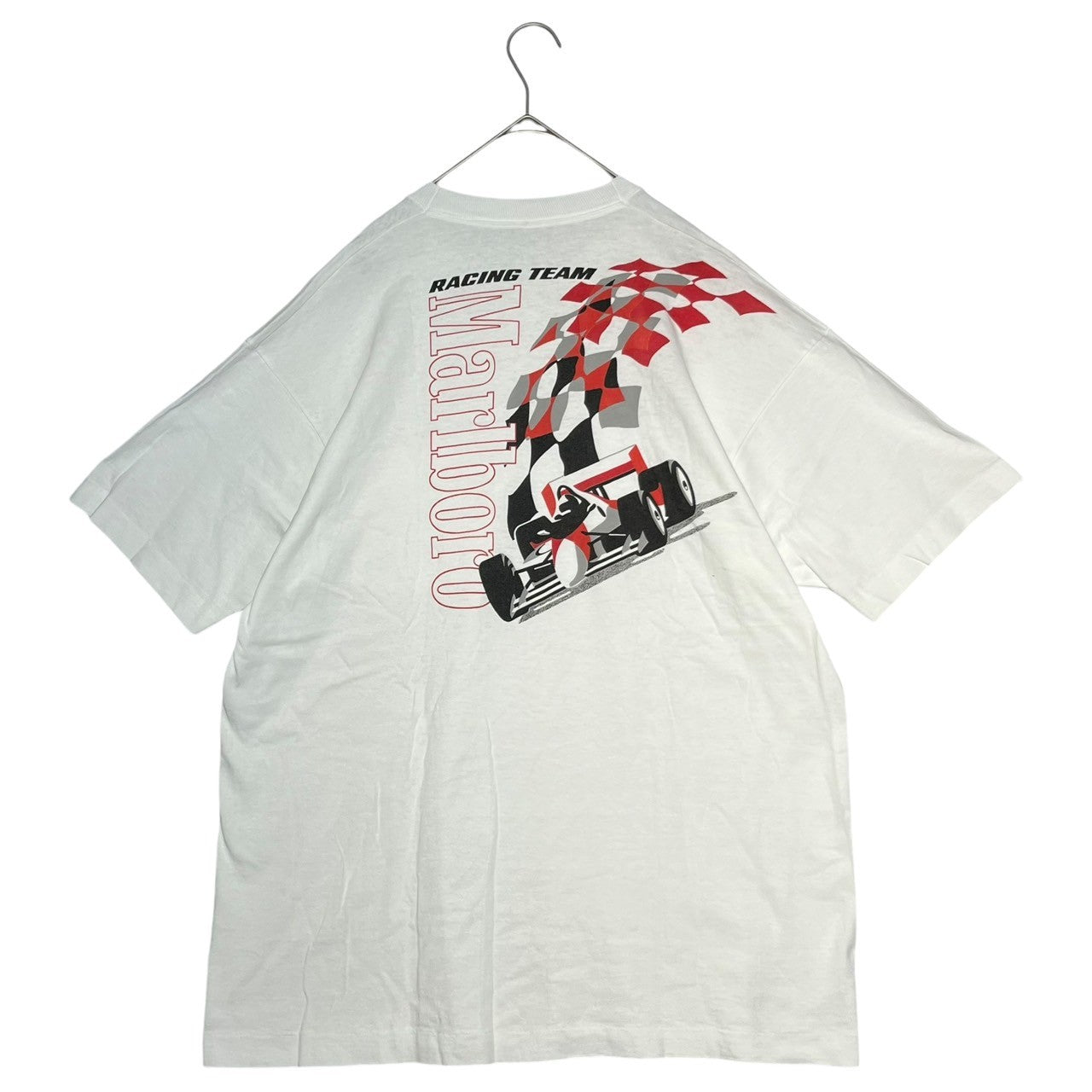 Marlboro(マールボロ) 90's Marlboro RACING レーシング プリント Tシャツ XL ホワイト×レッド 90年代 ヴィンテージ