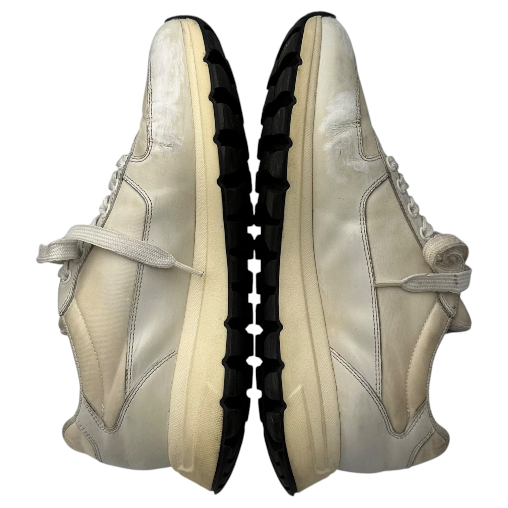 PRADA(プラダ) RE-NYLON Sneakers リナイロン トライアングル ロゴ レースアップ ローカット スニーカー 2EG 406 6 1/2(25.5cm〜26.0cm) ホワイト