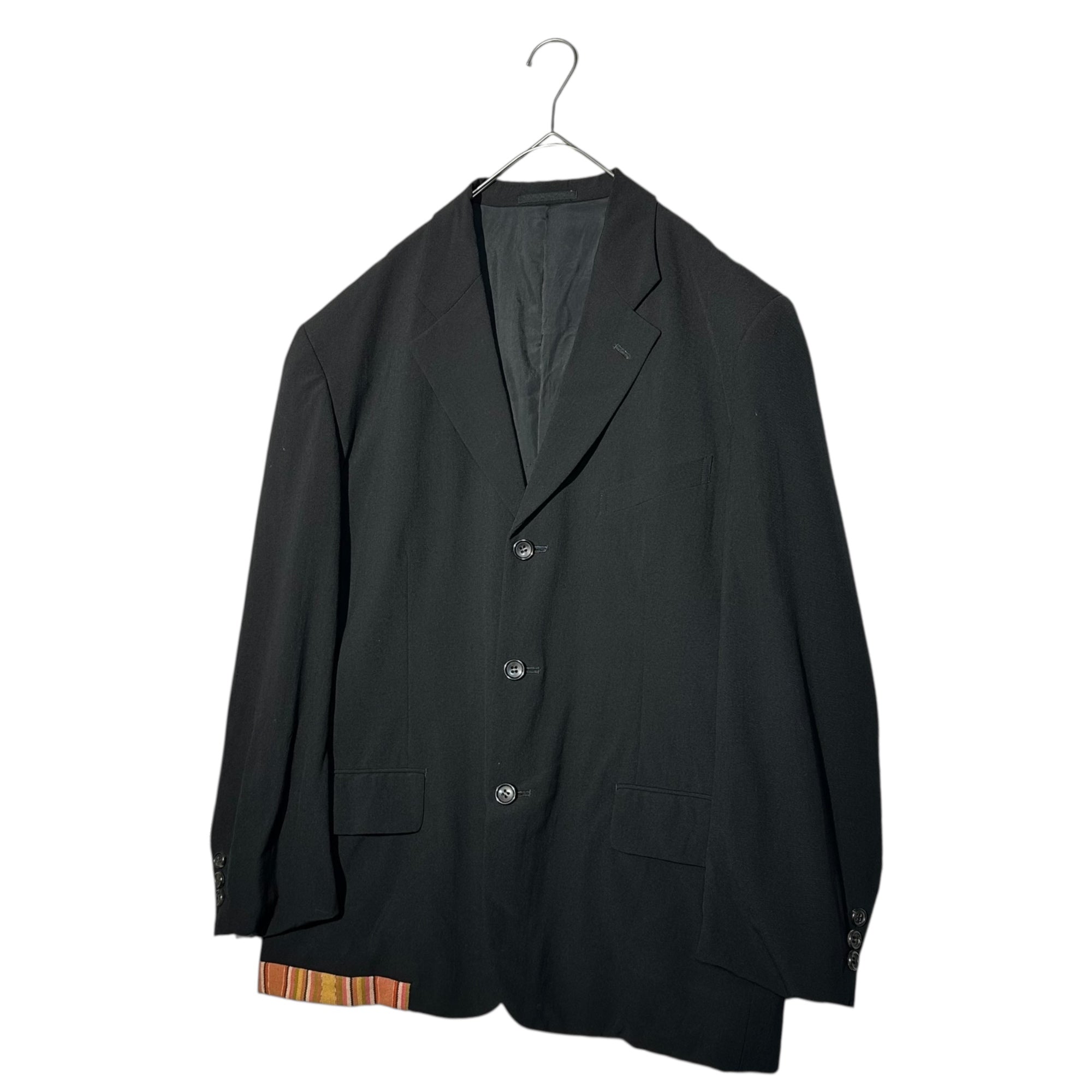 COMME des GARCONS HOMME PLUS(コムデギャルソンオムプリュス) 92SS Ethnic Period Hem Switch Wide Tailored Jacket エスニック期 裾 切替 ワイド テーラード ジャケット PJ-11003 S ブラック AD1991