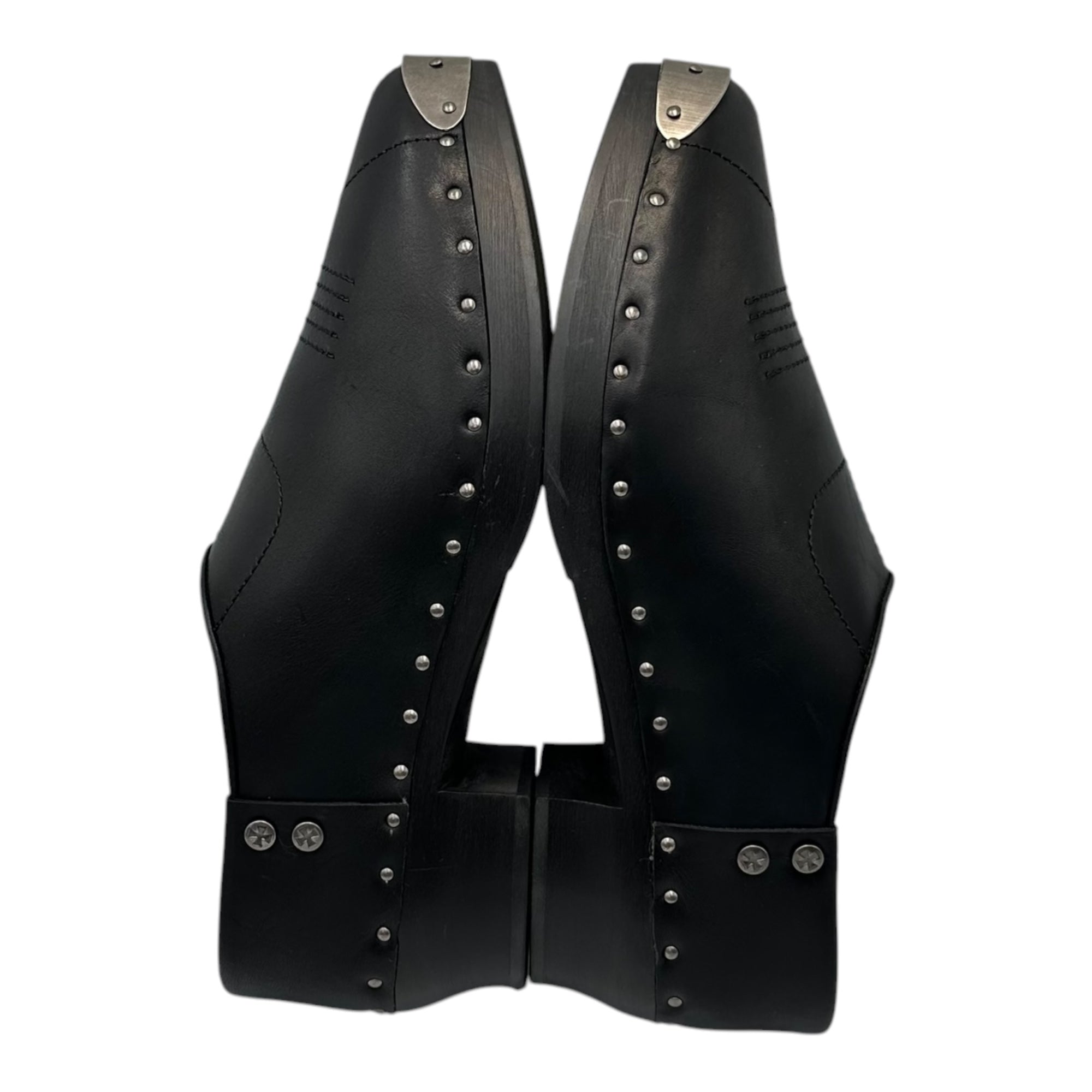 ENFANTS RICHES DEPRIMES(アンファン リッシュ デプリメ) Studded Leather Clogs スタッズ レザー クロッグス メタル スリッポン 40 ブラック×シルバー NUBIANなど取扱 ERD
