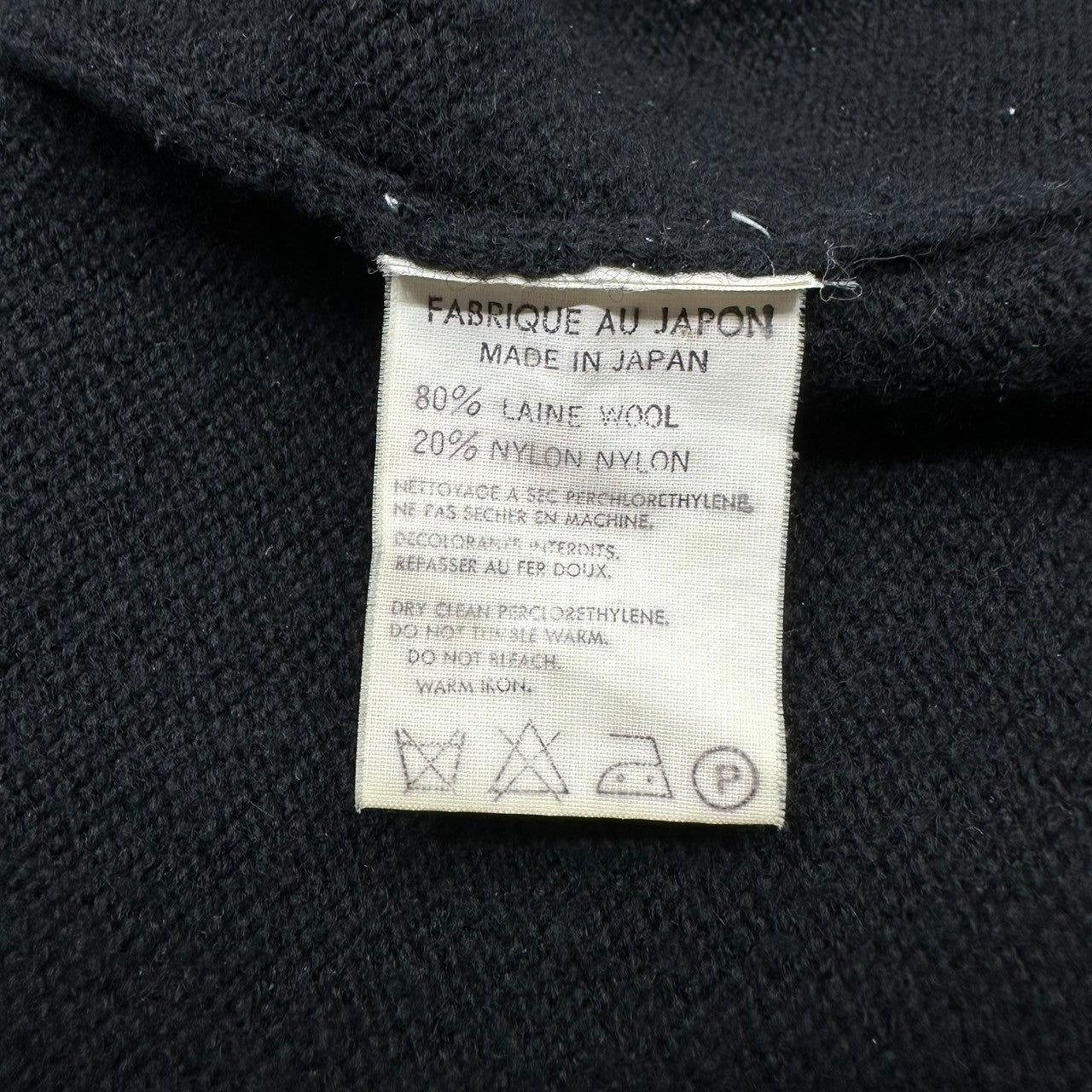 Y's for men(ワイズフォーメン) 90's Vintage Hand Stitched Crew Neck Knit Pullover 90年代 ヴィンテージ ハンドステッチ クルーネック ニット プルオーバー MH-K10-141 FREE ブラック×ホワイト