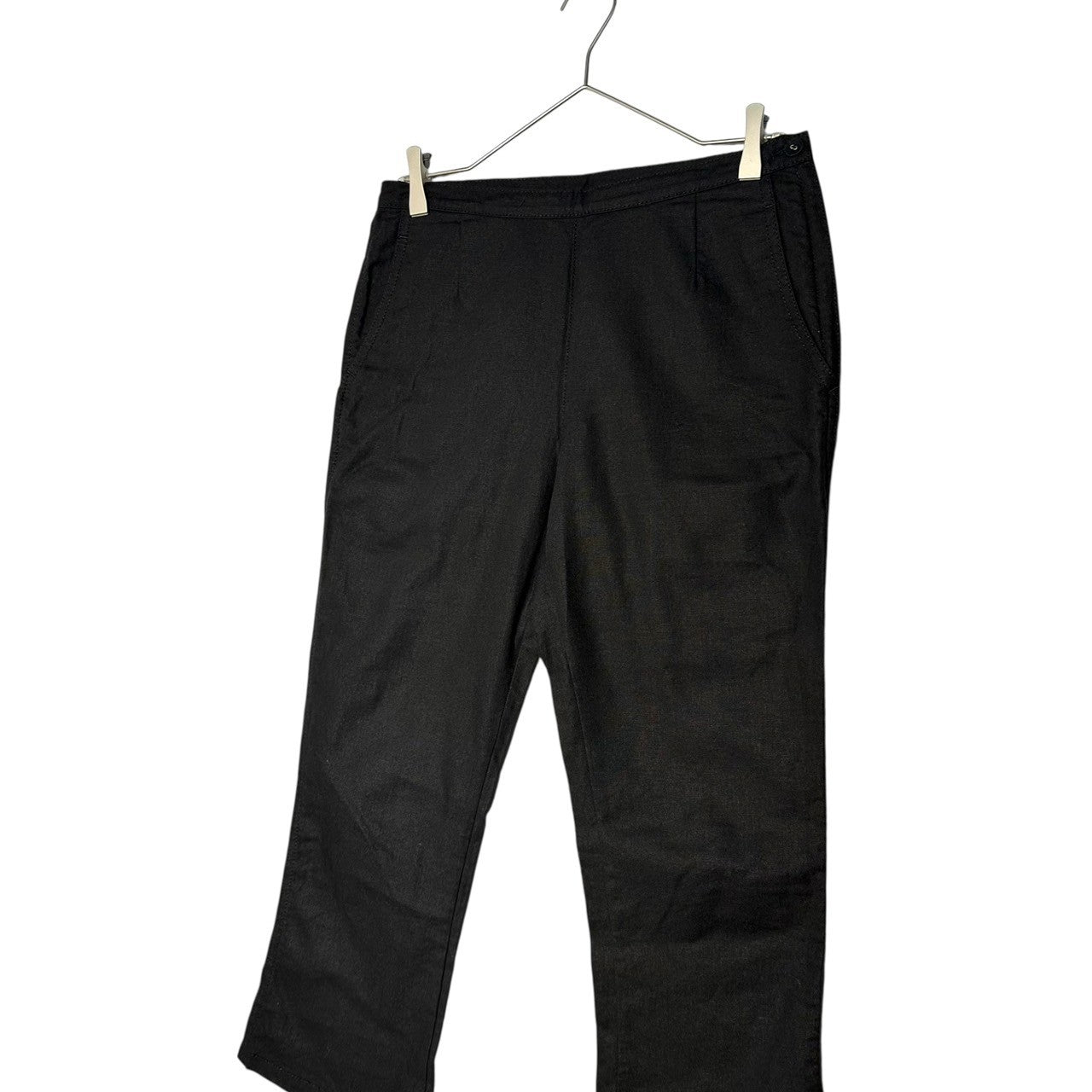 tricot COMME des GARCONS(トリココムデギャルソン) 08SS Side Zip Semi-Flared Cotton Linen Pants サイドジップ セミフレア コットン リネン パンツ TA-P035 M ブラック AD2007