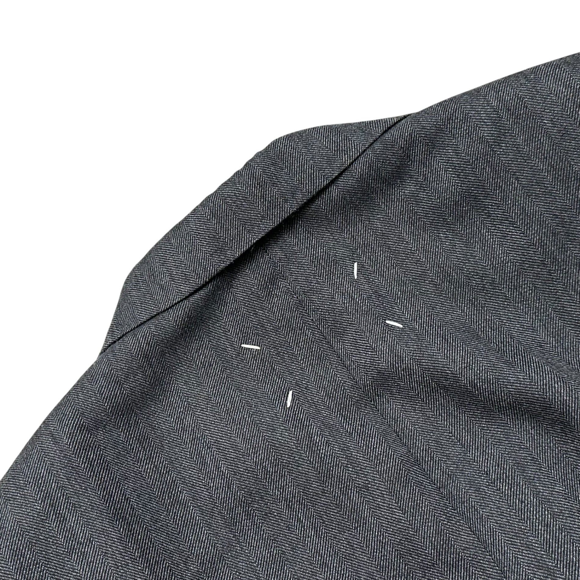 MAISON MARGIELA(メゾンマルジェラ) 22AW 3B Herringbone Wool Suit Setup ヘリンボーン セットアップ スーツ S50BN0506 46 グレー テーラード ジャケット スラックス